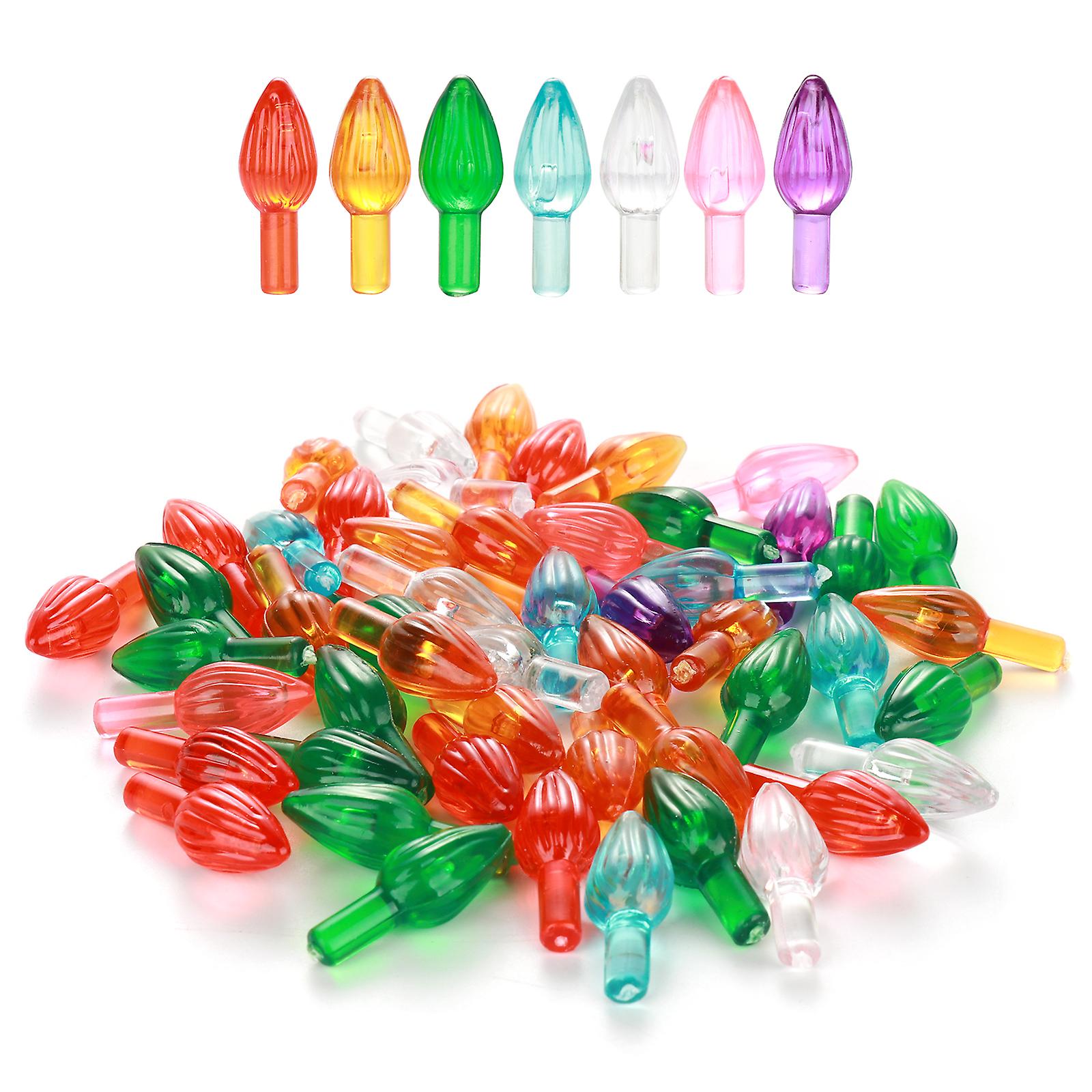 50Pcs Ceramic Christmas Tree Replacement Bulbs Assorted Colors Light up Bulbs