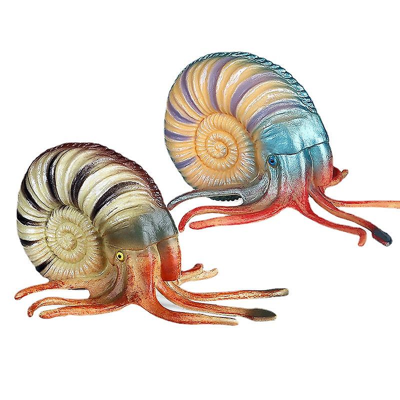 thumbnail image 1 of 2 unids/set simulación de animales marinos caracoles modelo juguetes criaturas antiguas niños rompecabezas regalo nautilidae concha pecera decoración, 1 of 4