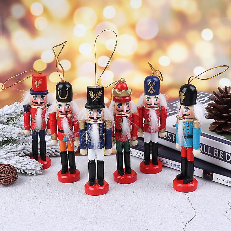 1pc Christmas Decoration 13cm Wood Made Nutcracker Puppet Desktop Ornaments