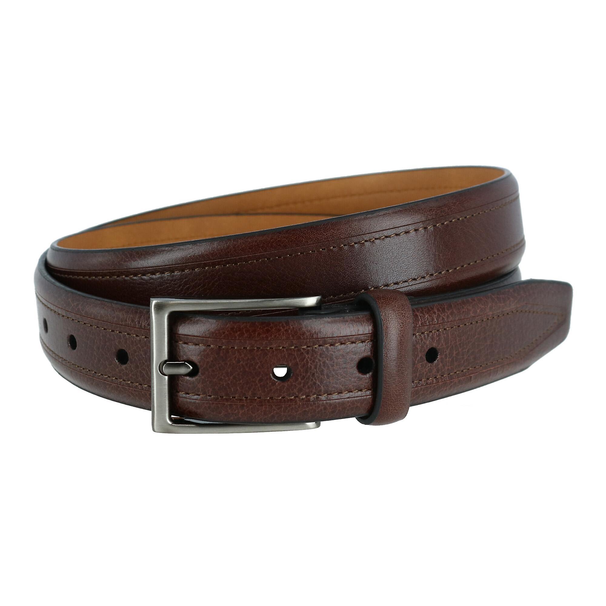 Trafalgar Stitch Detail Leather Belt (Men)