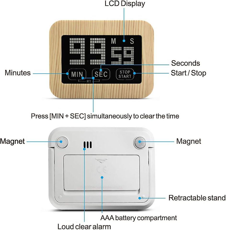 Digital Kitchen Timer Electronic Egg Timer Stopwatch Kitchen Timer with LCD Touch Screen and Stand, Countdown Timer