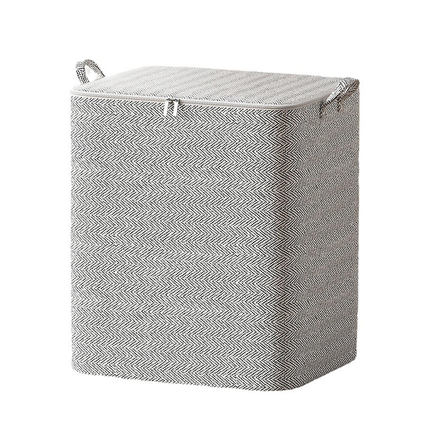 Portable Zipper Storage Bag With Durable Carry Handles Box For Large Quilt Clothes Storage