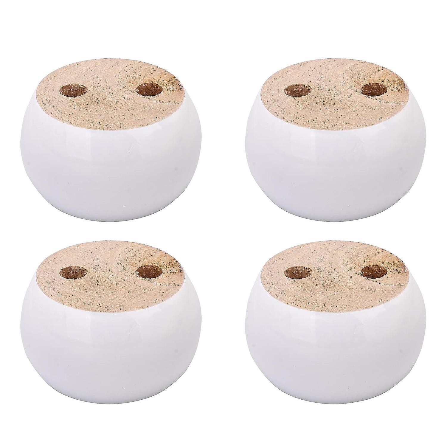 4個の50mmの高さの白いユーカリの木の丸いの家具フィートソファーキャビネット