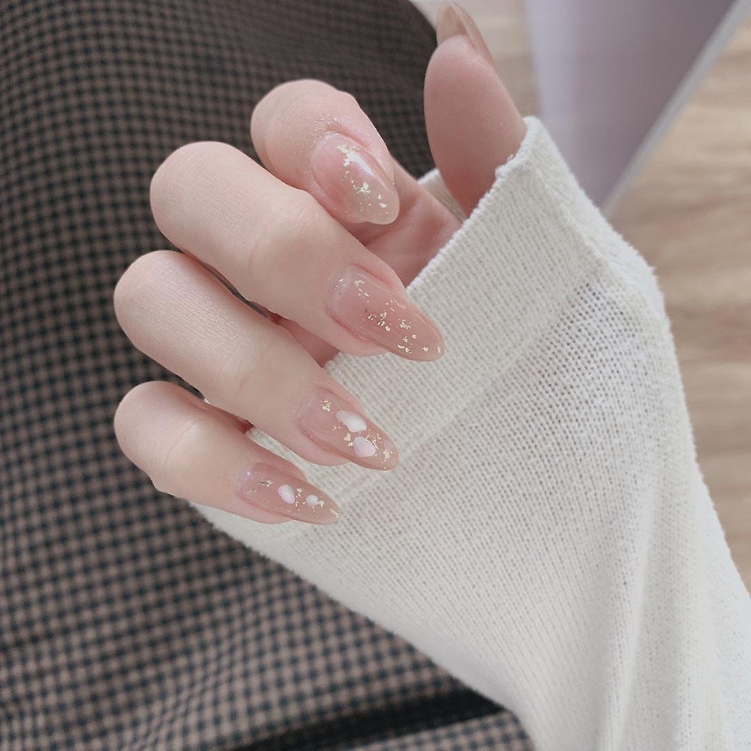 False Nail Tips Fake Artificial Art DIY Finger Cover Gentle Nude Gradient Natural Shell Detachable