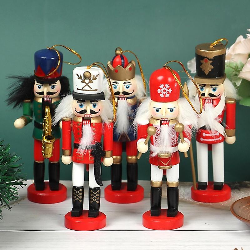 1pc Christmas Doll Soldier 12cm Nutcracker Puppet Soldier Xmas Tree Pendantdecor