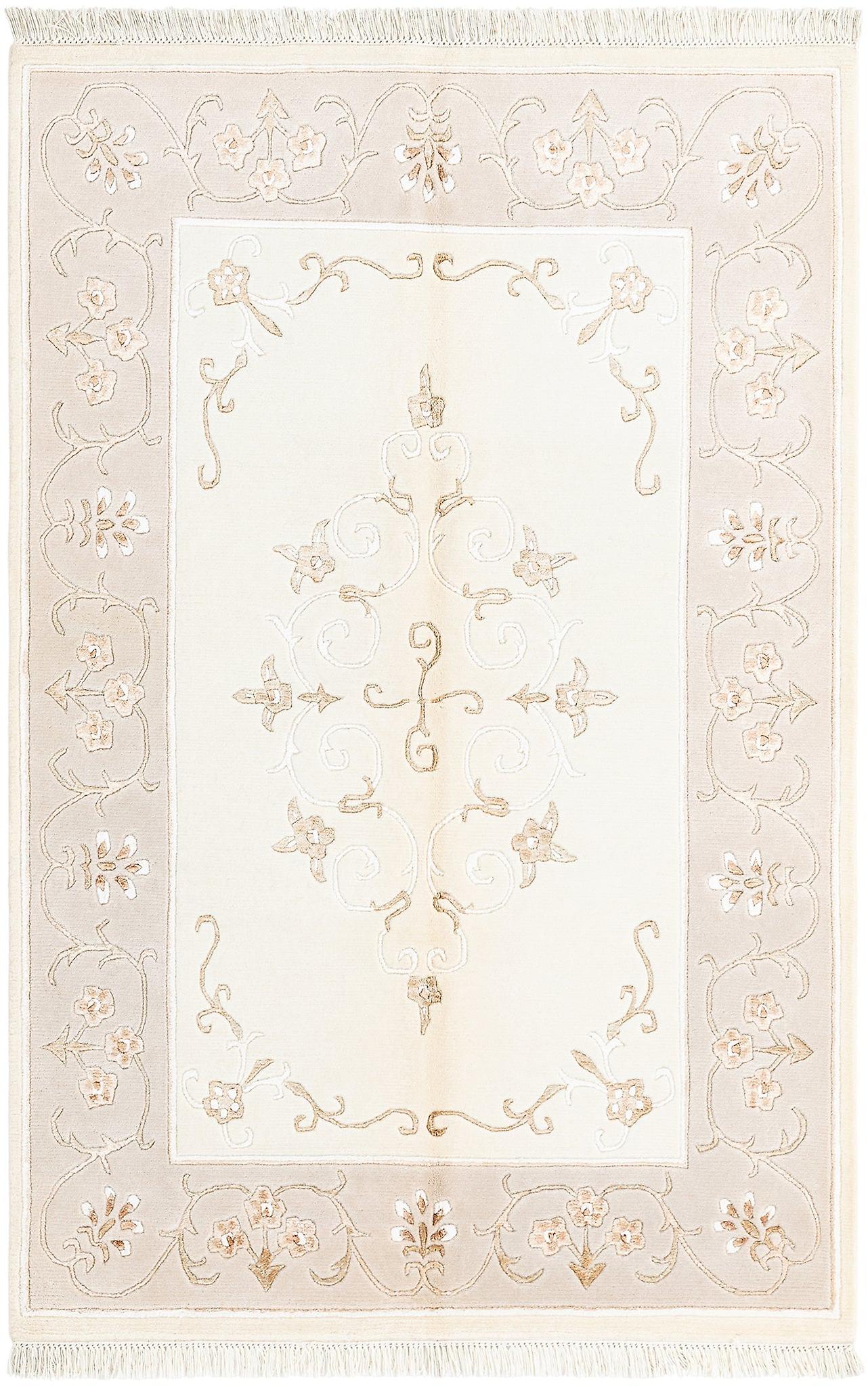 Hadorn Darya-印度 122x180 带米色手摇织机印度地毯