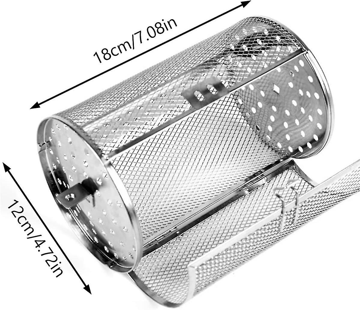 Rotisserie Basket 360u00b0 Rotated Stainless Steel Rotisserie Grill Roaster Non-Stick Washable Heat Resistant Oven Round Rack Basket