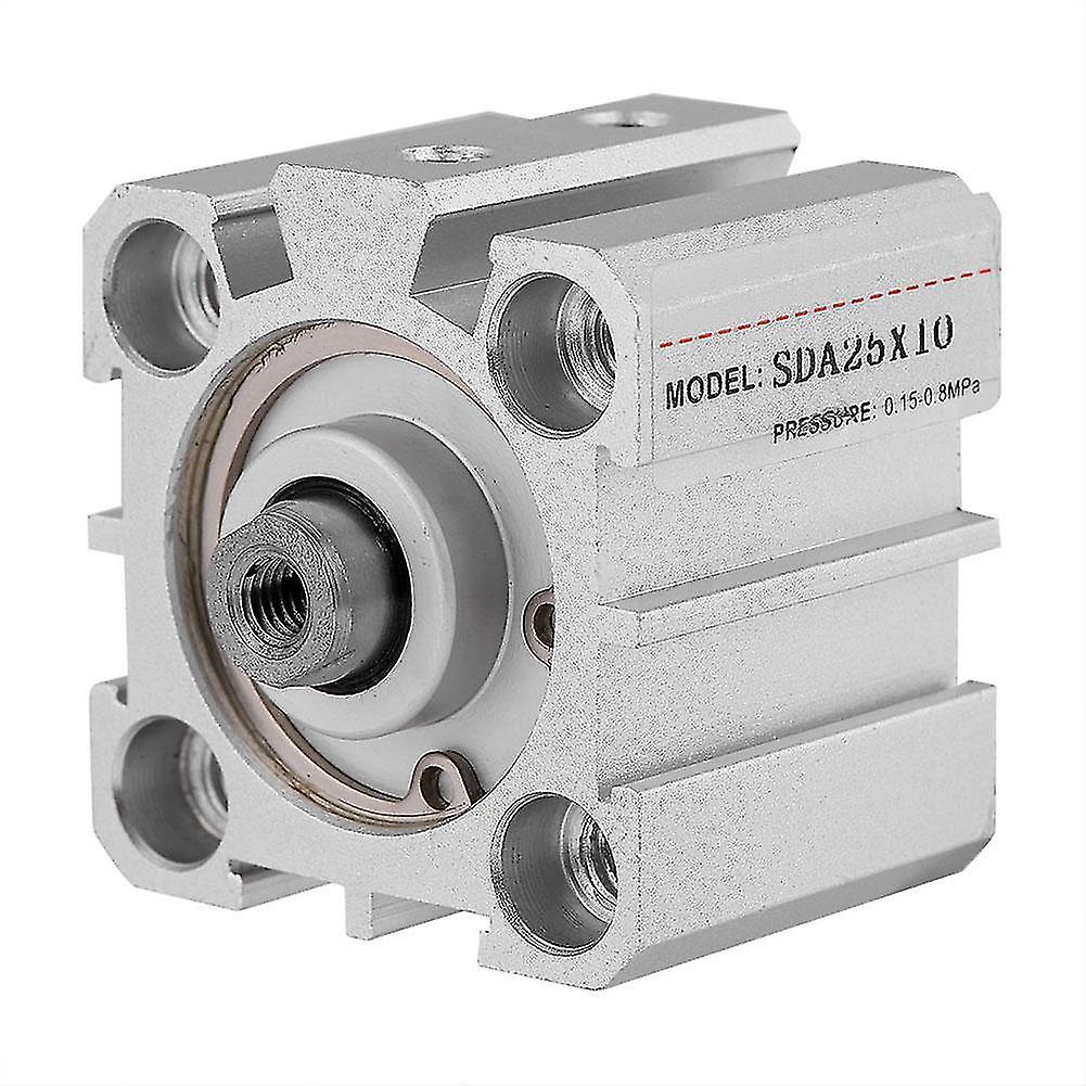 SDA25-10 Double Acting Aluminum Pneumatic Cylinder, 25mm Bore, 10mm Stroke