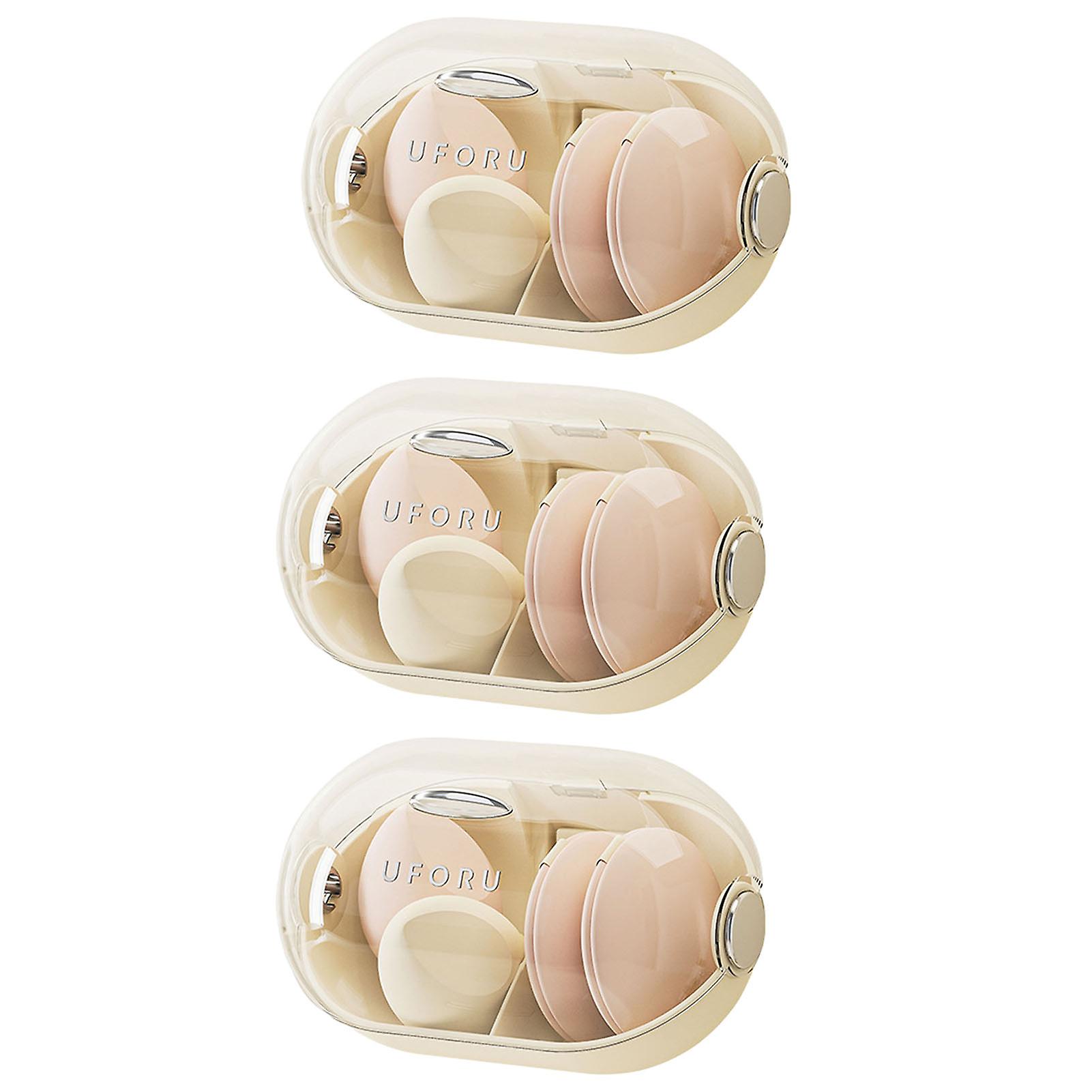 Punch-Free Beauty Egg Storage Box with Lid Bottom Vent Design Compartment Organiser for Home Use