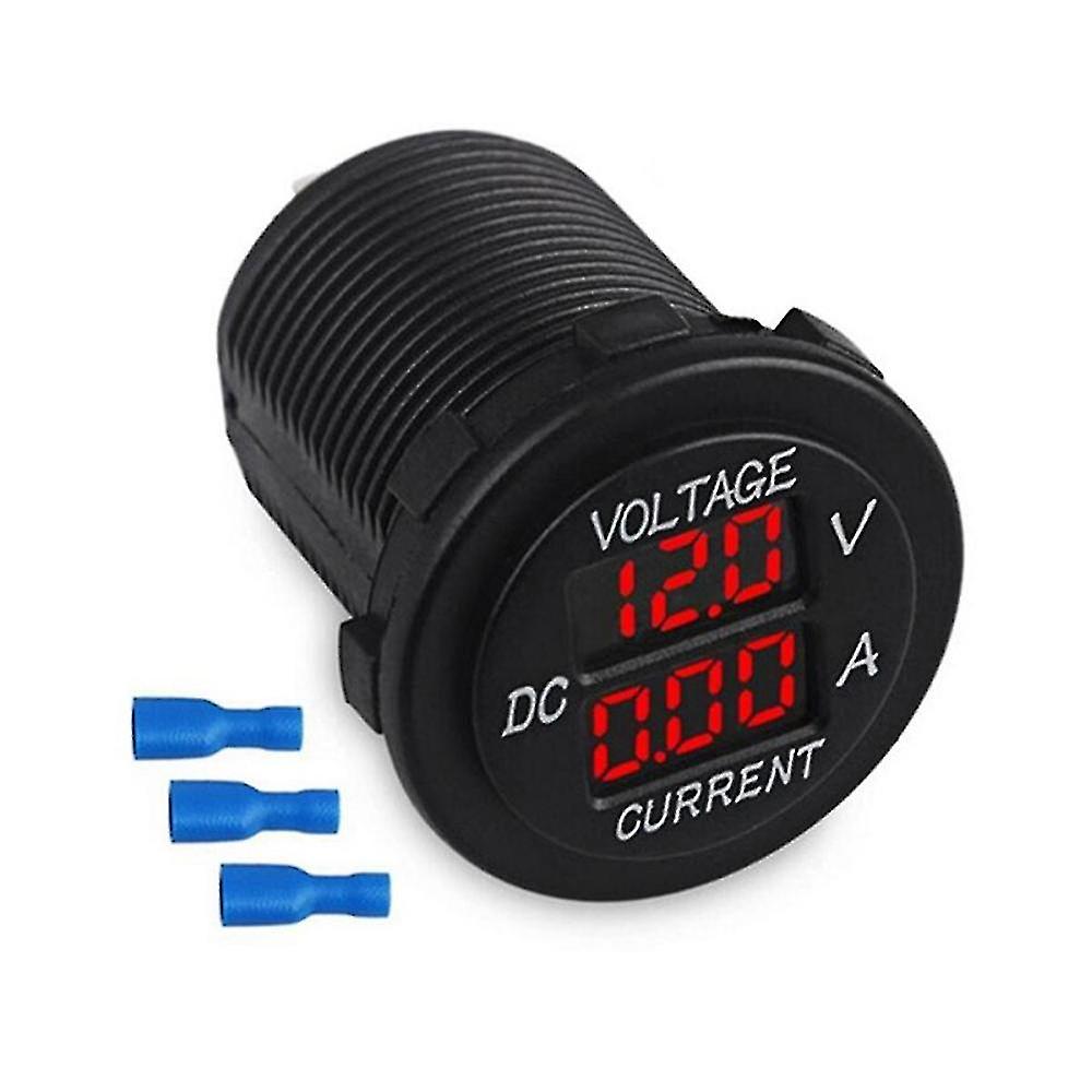Dc12-24v Led Display Circular Automotive Voltmeter Ammeter Digital Car Voltage Current Meter Volt M