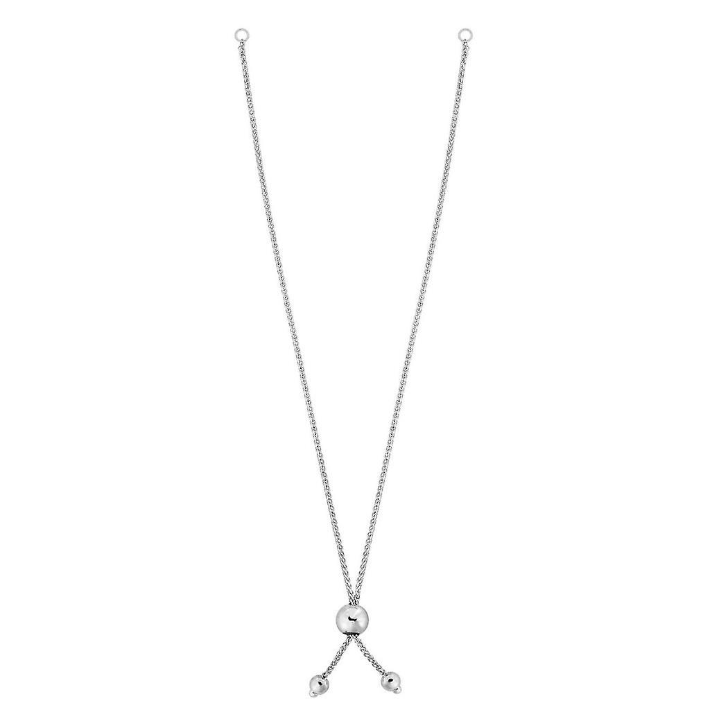 Pulseira feminina de 20 cm (8 polegadas) com acabamento em ouro branco 14k - 1,3 gramas