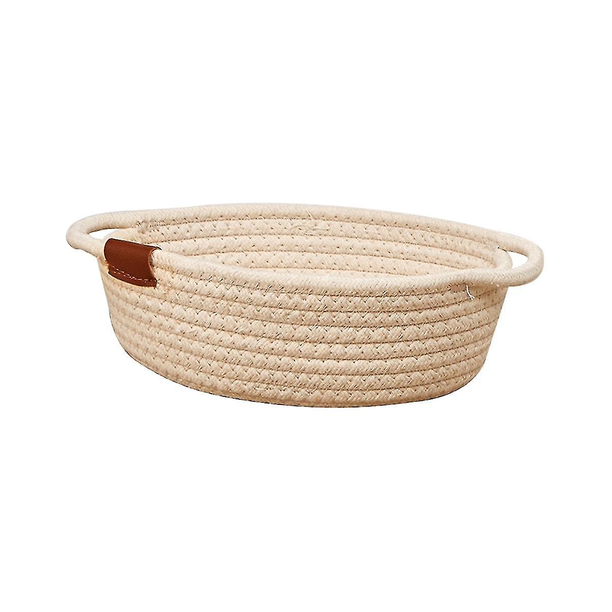 Cestino portaoggetti in corda di cotone semplice, scatola portaoggetti in cotone per articoli vari da scrivania, snack in fabbrica
