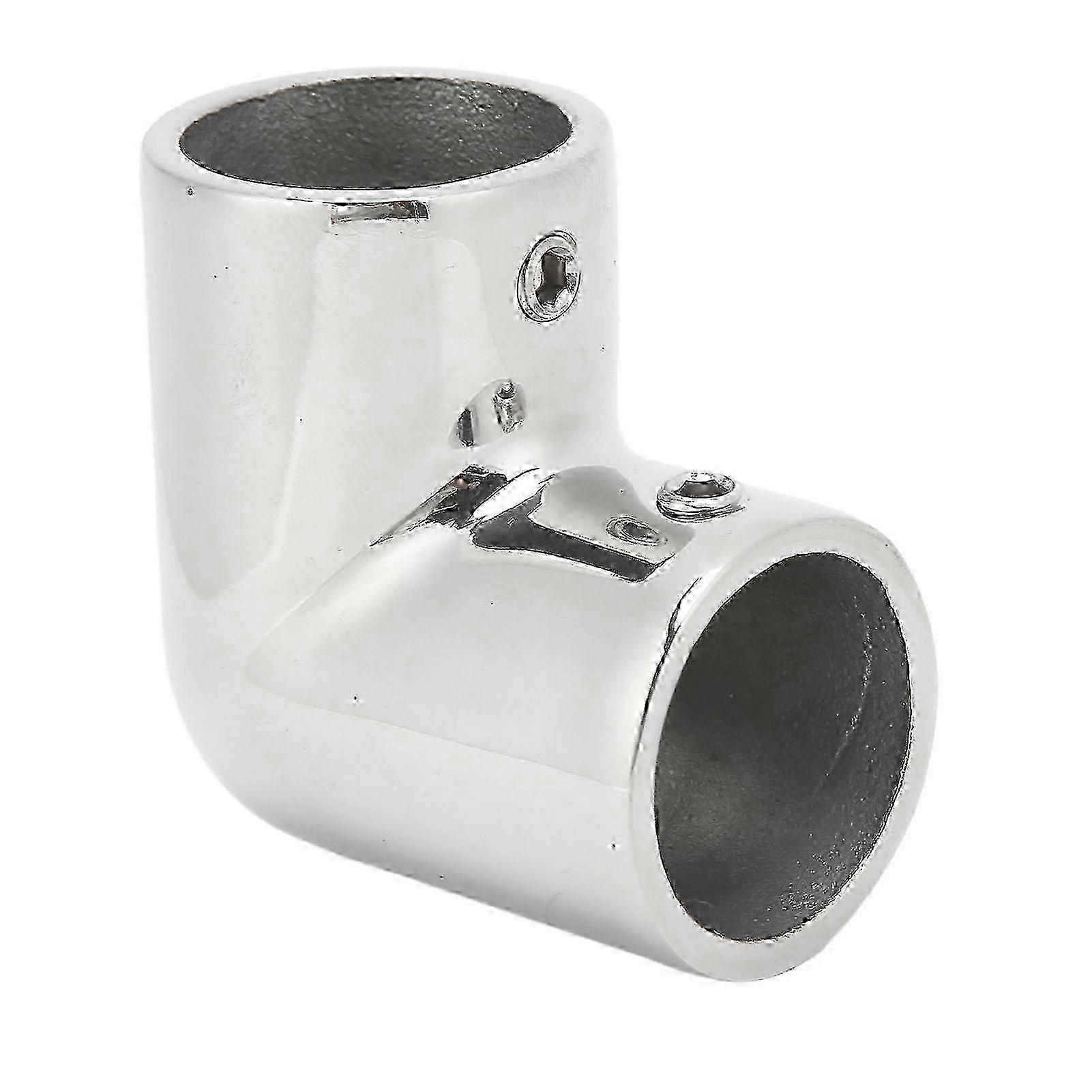 90 Degree Elbow Fitting for 2 Way Boat Handrail, Heavy Duty Stainless Steel Construction, Fine Polished, 25mm