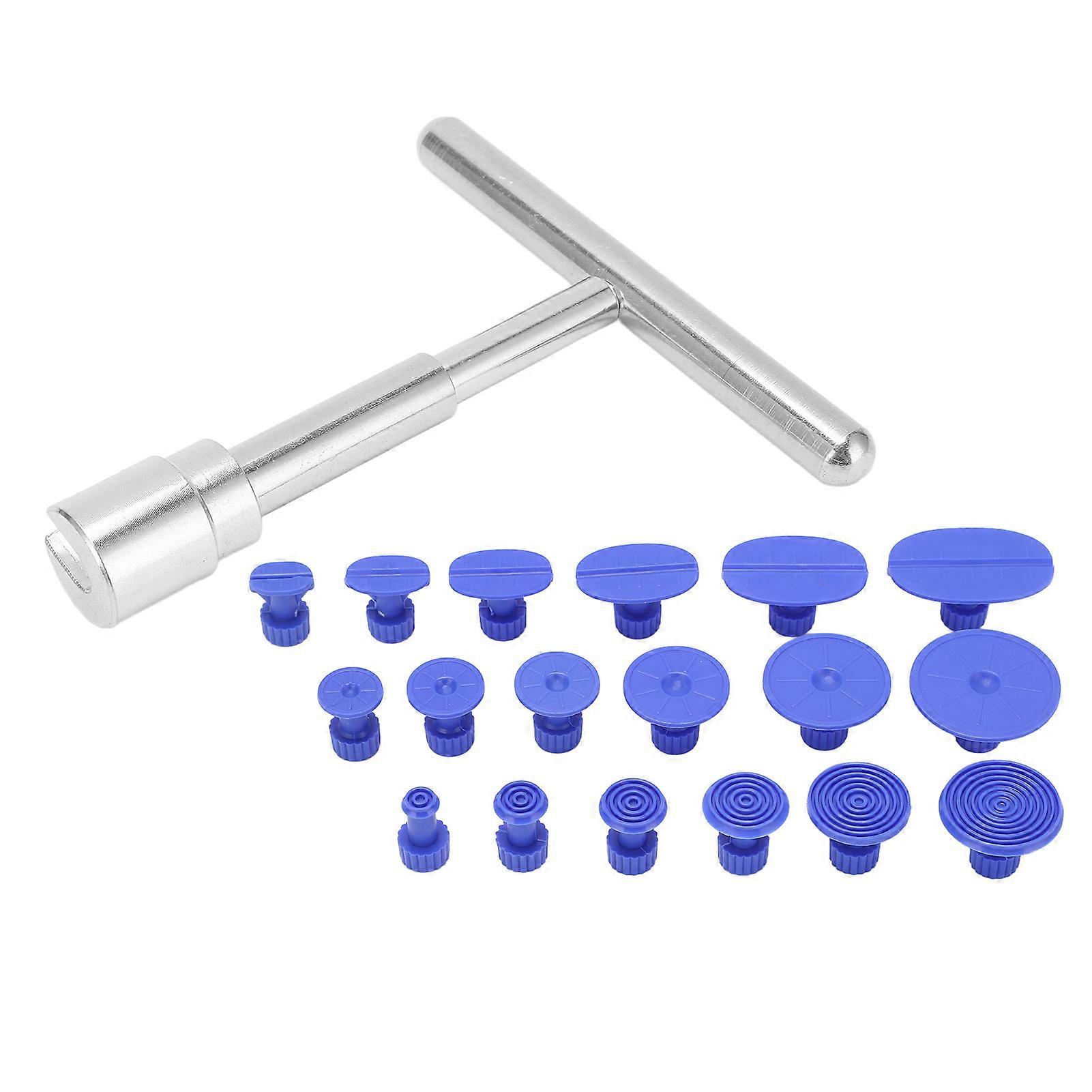 Paintless Dent Removal Puller T Bar with 18pcs Pulling Tabs Kit Auto Body Damage Repair Hand Tool