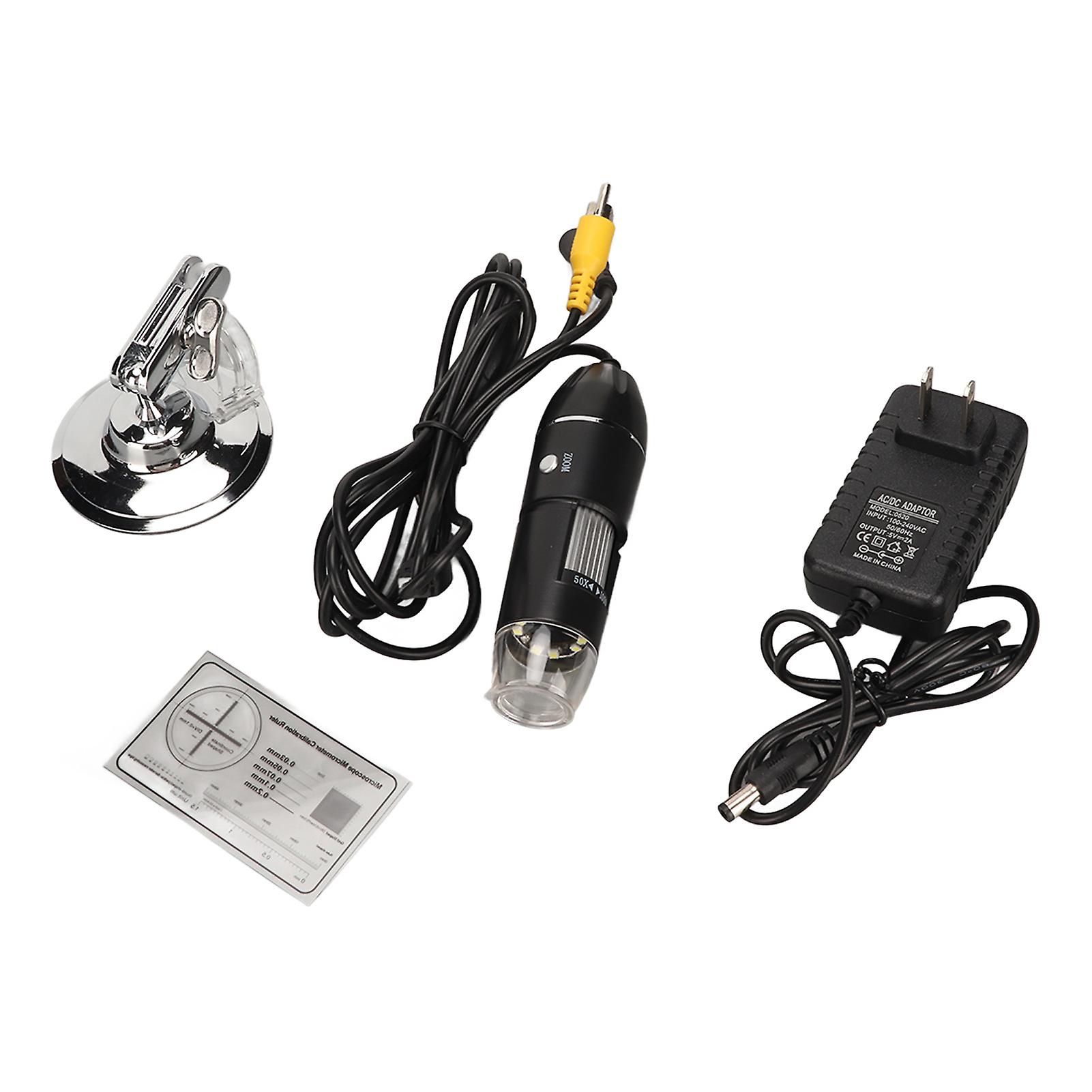 AV Digital Microscope 1000X with 8 LED Lights for TV/Monitor - Explore Microscopic Worlds