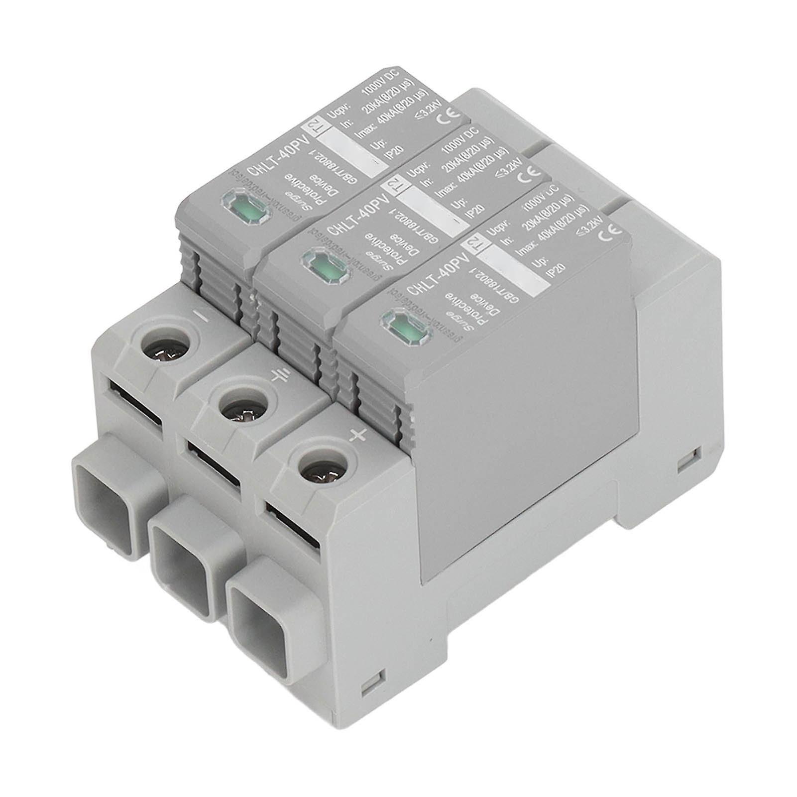 3P Photovoltaic Surge Protective Device High Accuracy Safe Surge Arrester Device DC1000V