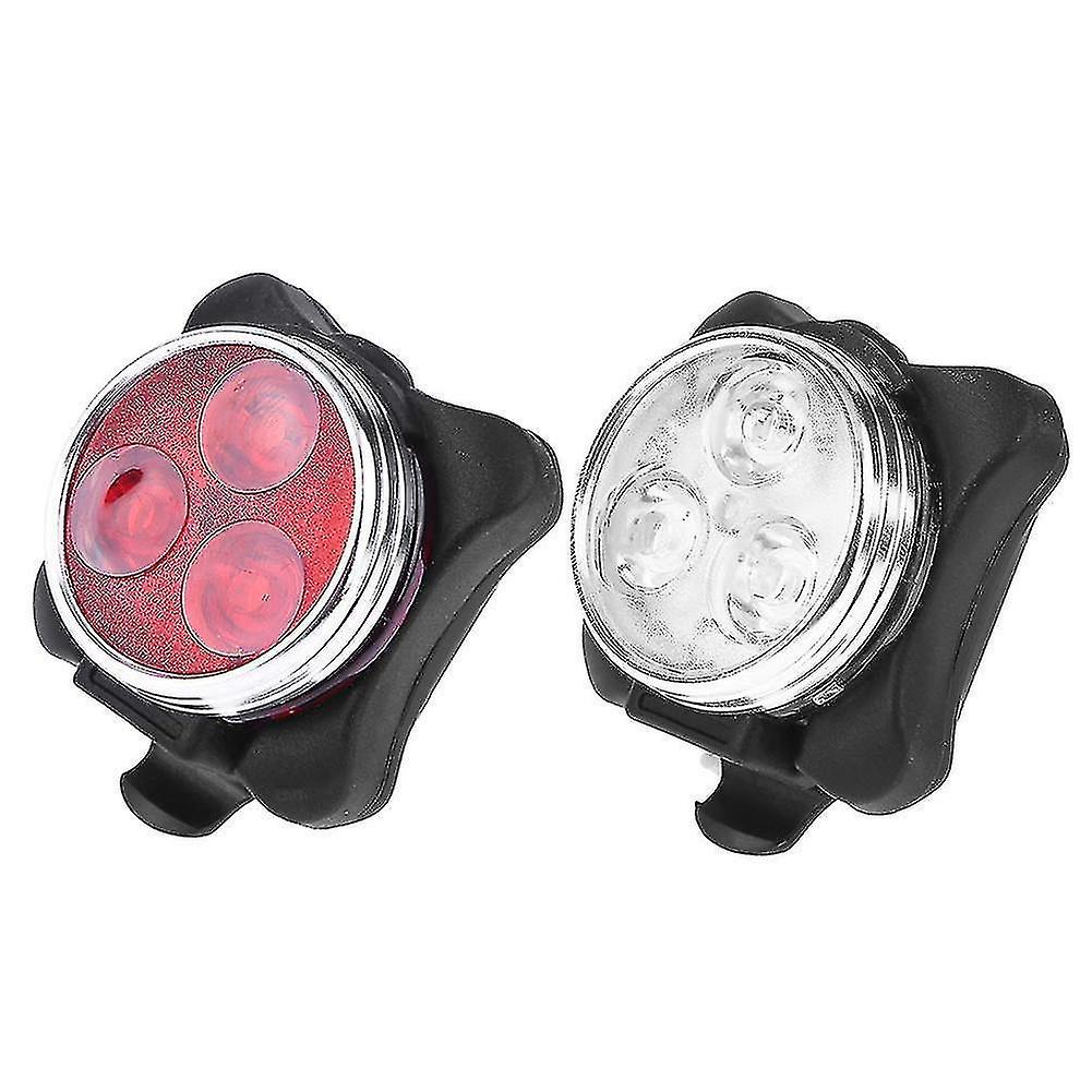 Bicycle Light Mountain Bike Riding Cob Warning Tail Light Set Usb Charging Front Light + Tail Light 