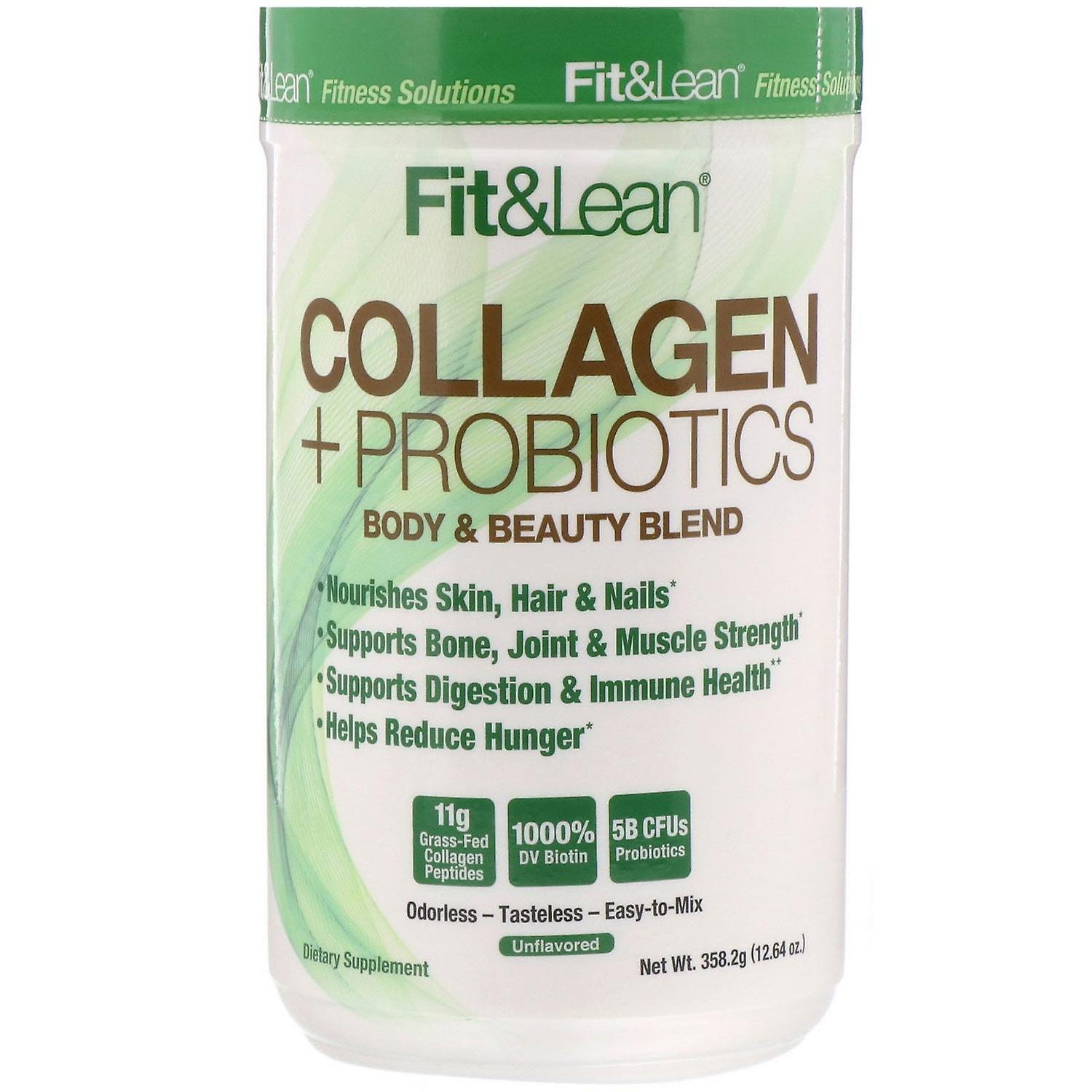 Fit & Lean, Collagen + Probiotics, Unflavored, 12.64 oz (358.2 g)