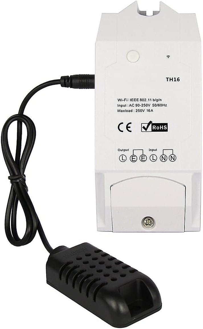 TH16 Temperature and Humidity Monitoring WiFi Smart Switch for DIY Smart Home Work with