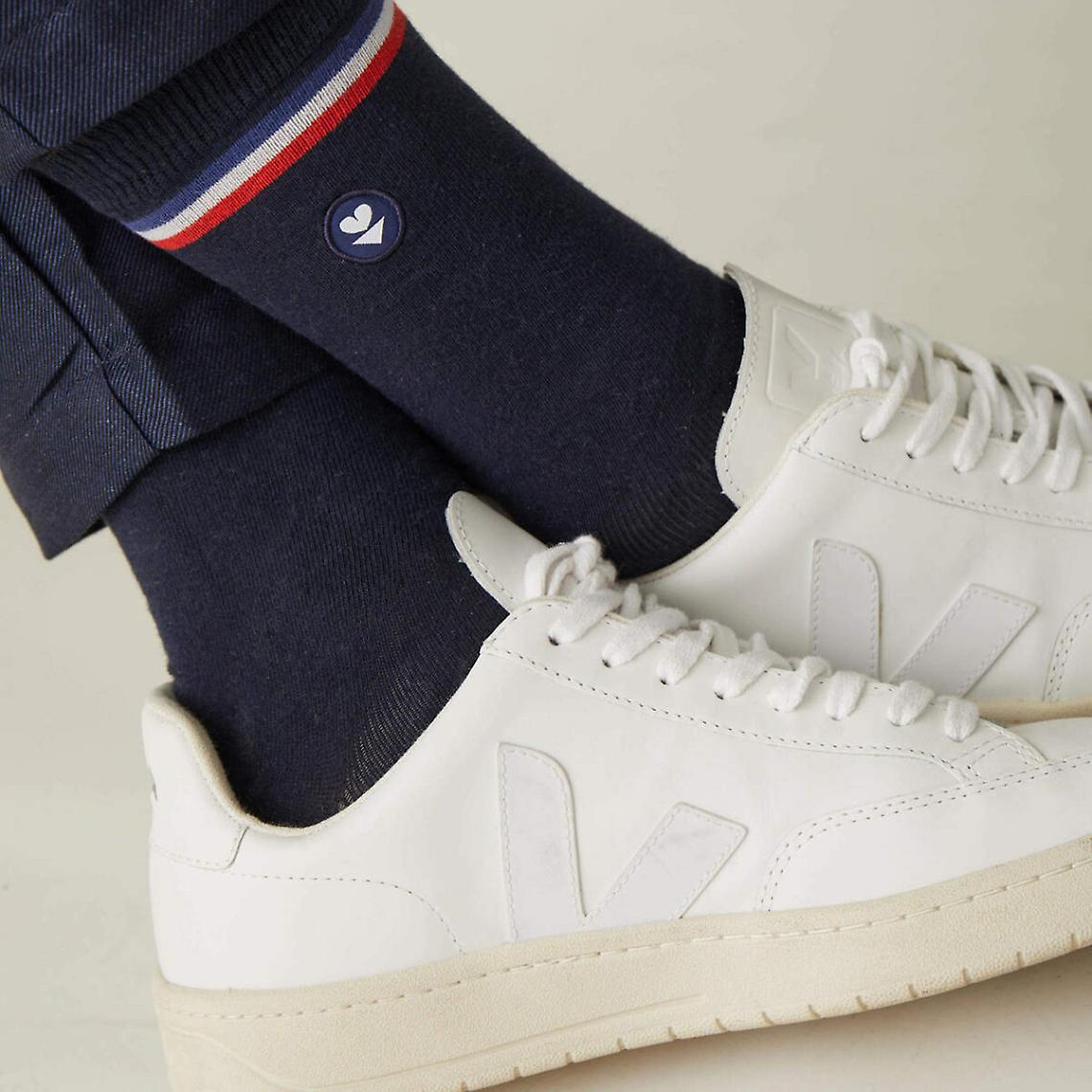 Marineblå bomullssokker