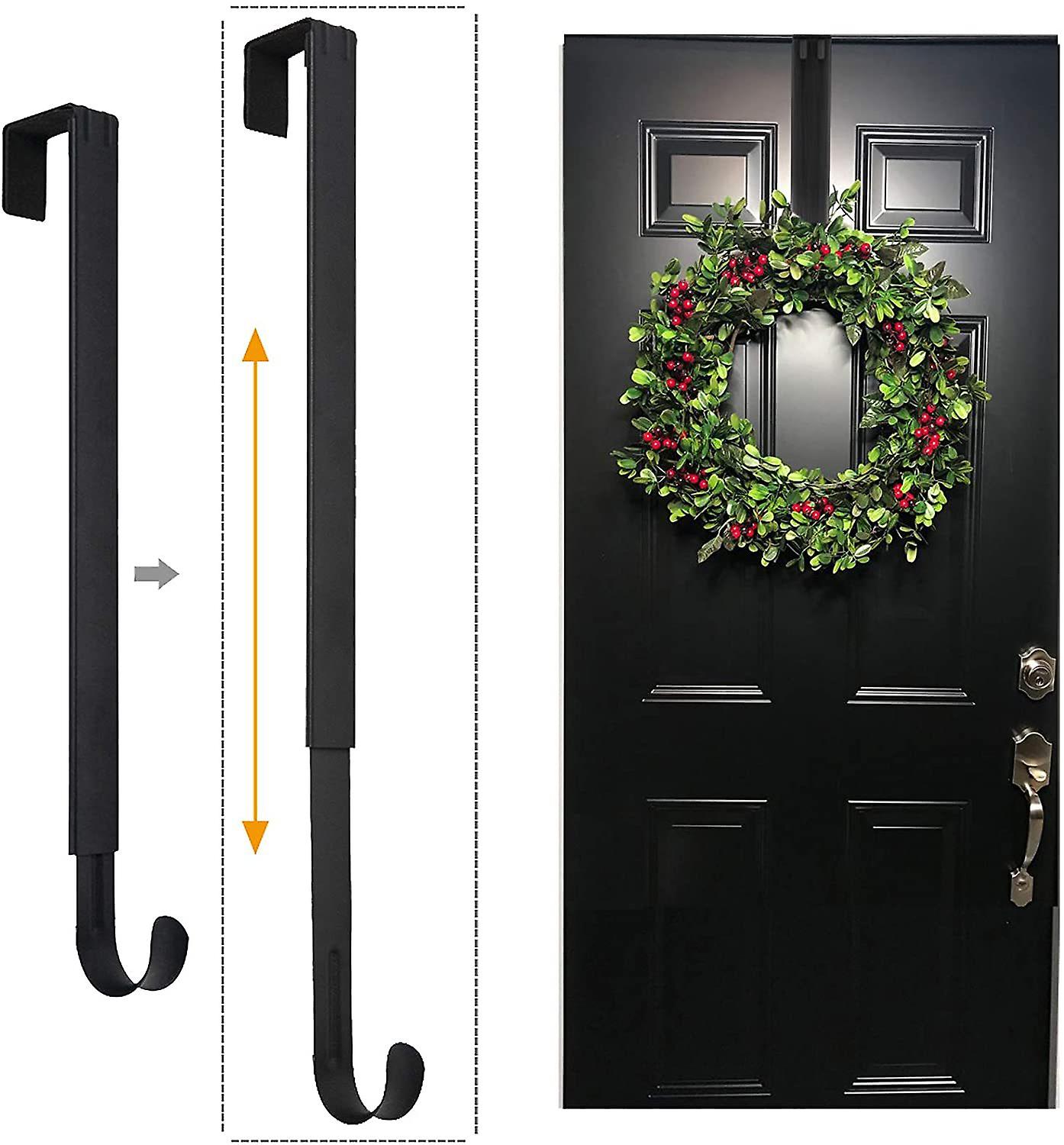 1Pcs Adjustable Wreath Hanger from 15-25.6Inch, Metal Wreath Hook