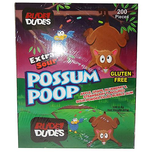 POSSUM POOP Rude Dudes Extra Sour Bubble Gum Tutti Frutti Raspberry 200pcs