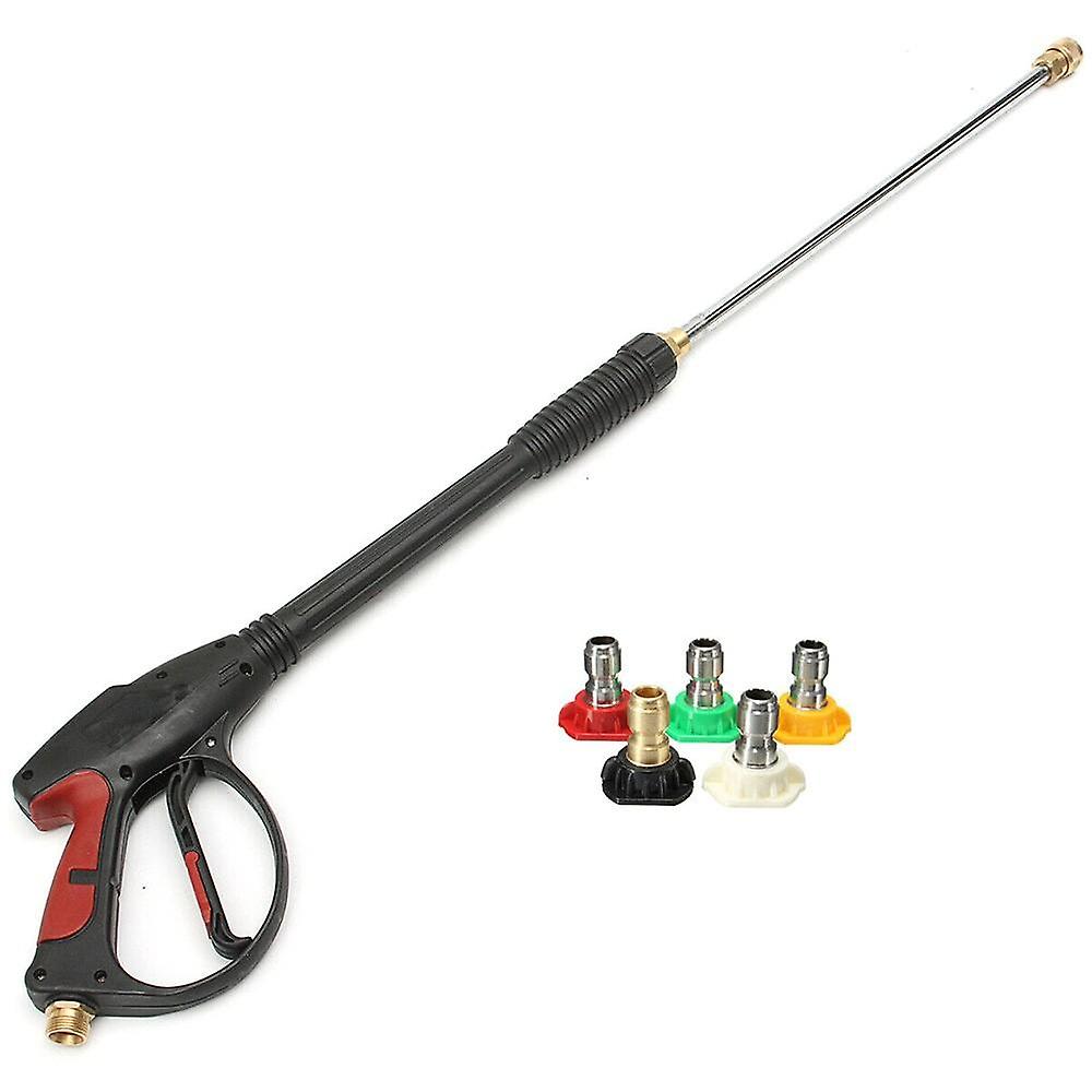 High Pressure Water Washer Sprayer 4000psi Lance 5 Nozzle Tips + High-pressure Hose Kit