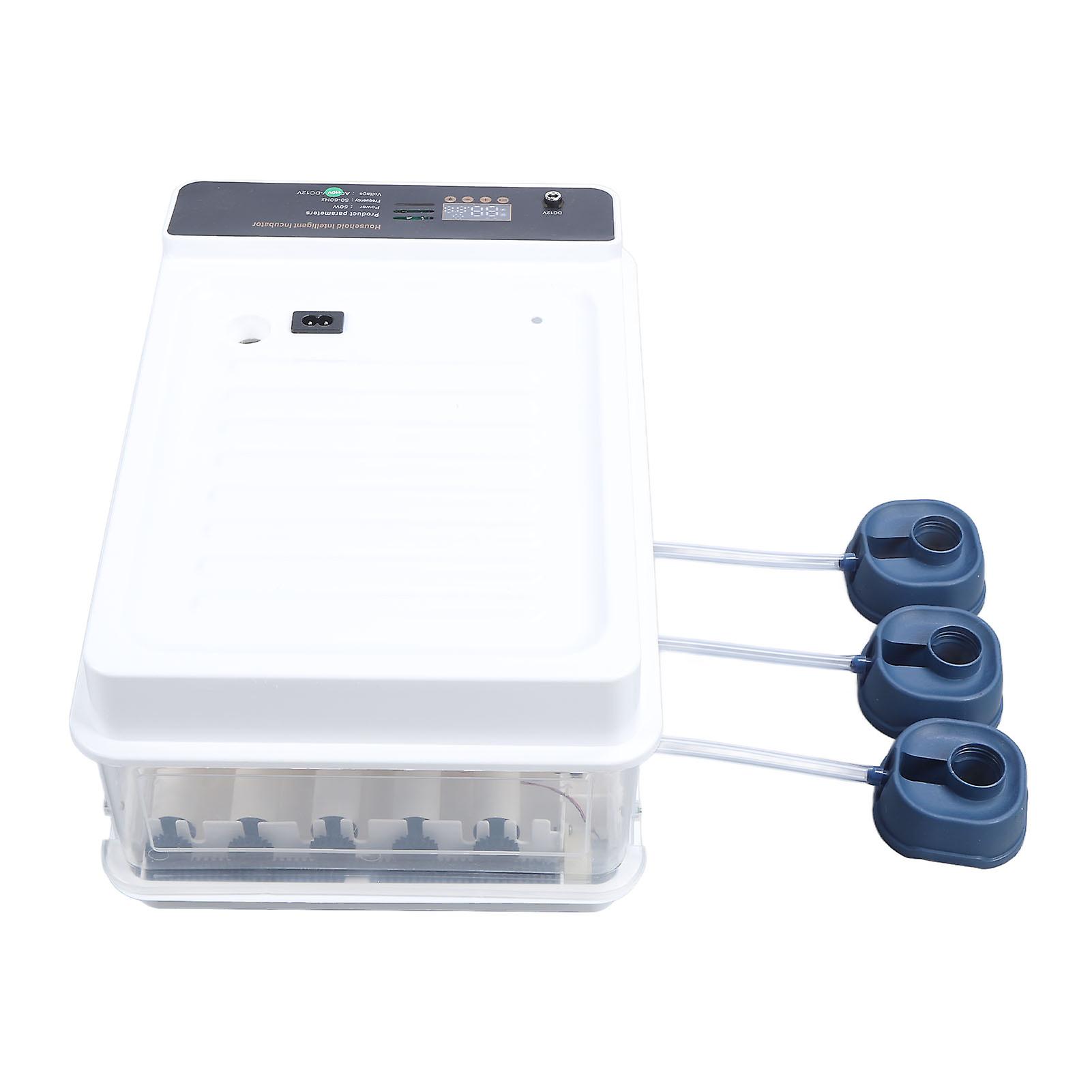 Incubateur d'œufs automatique pour volailles, avec mire-œufs, retourneur d'œufs automatique pour poules, cailles, double alimentation, prise américaine blanche 110 V, 24 œufs