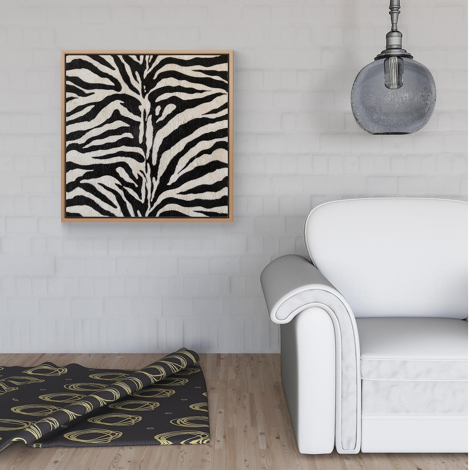 White Tiger Print Framed Canvas