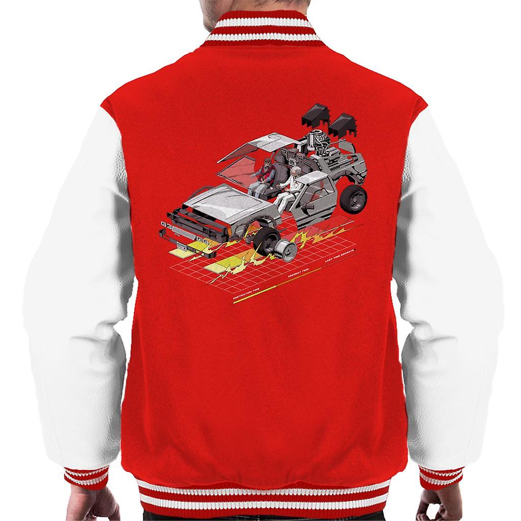 Back to the Future Delorean 3D Men's Varsity Jacket