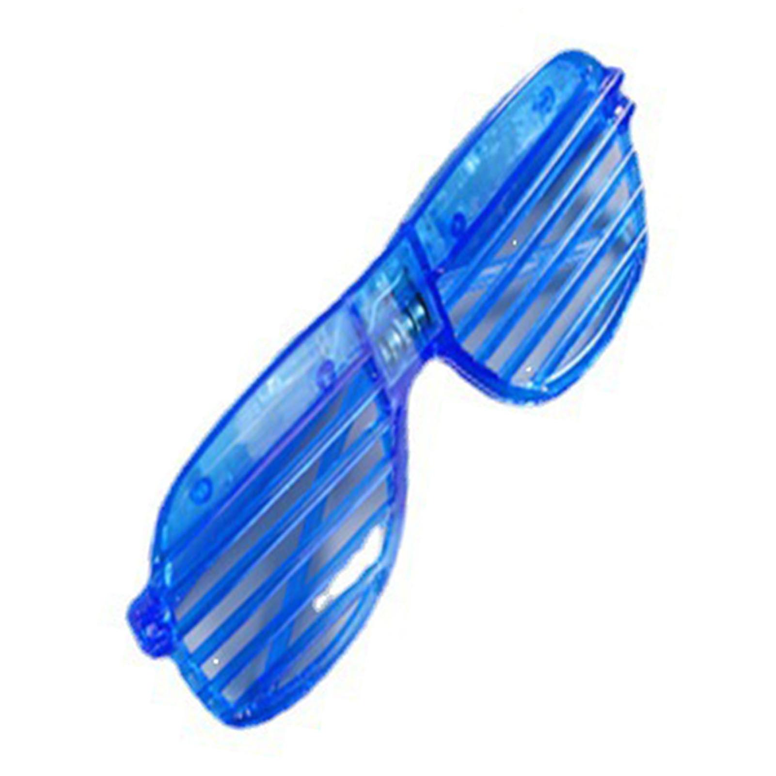 LED Sunglasses Glow in The Dark Flashing Light Up Shutter Shades Glasses for Halloween Party Blue 