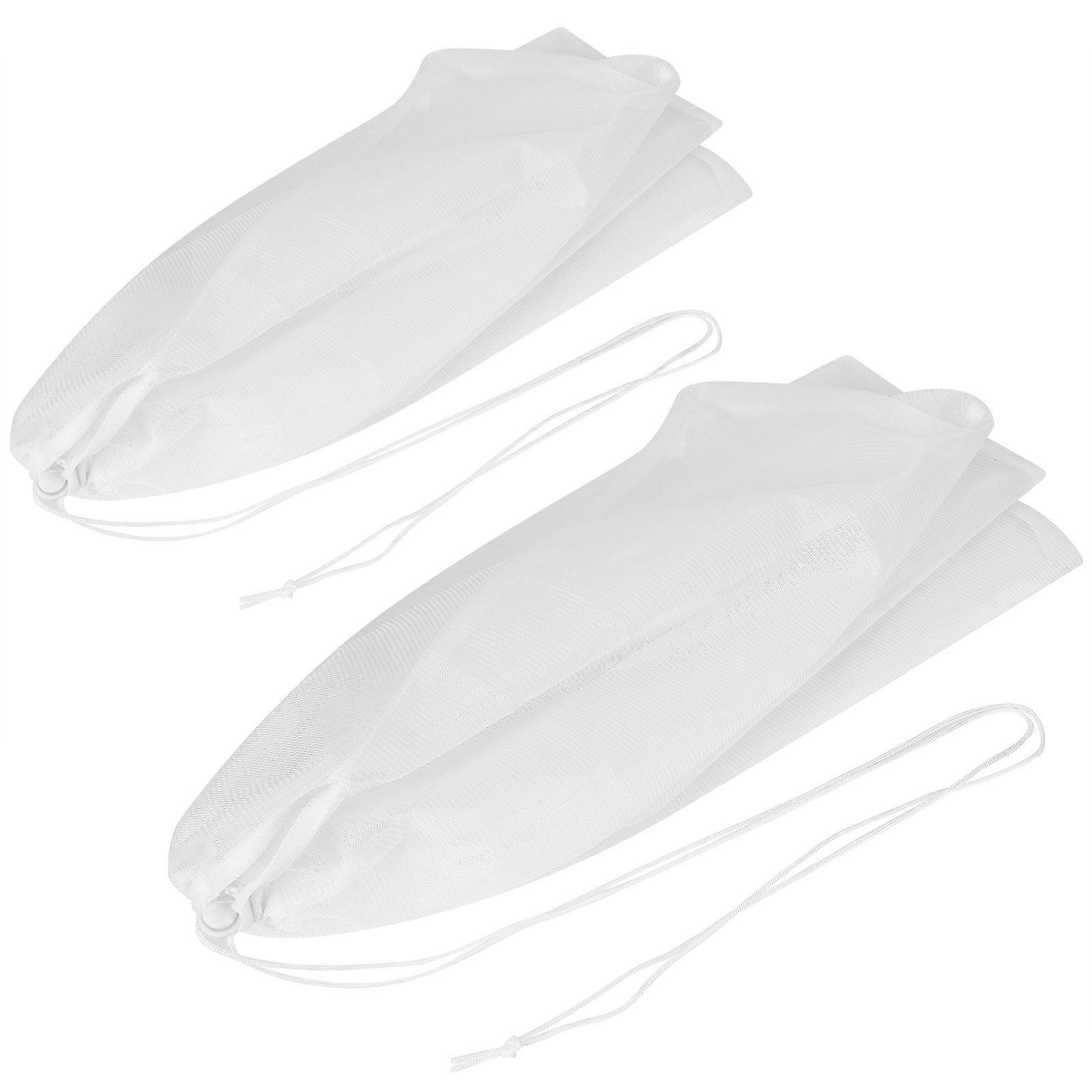 2Pcs Reusable Brew Mesh Bags Drawstring Strainers 65x56cm & 70x56cm