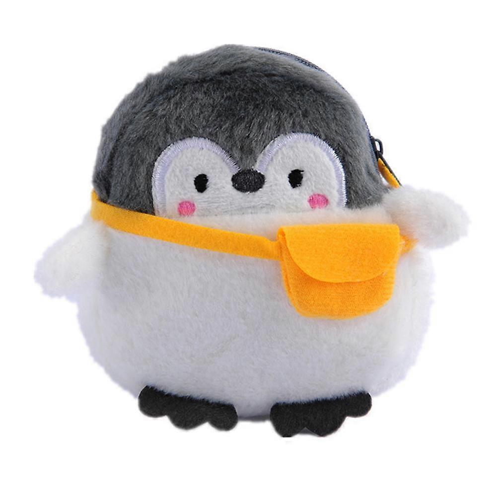 Adorable Penguin Plush Coin Purse for Small Items Soft Polyester Fiber Mini Wallet