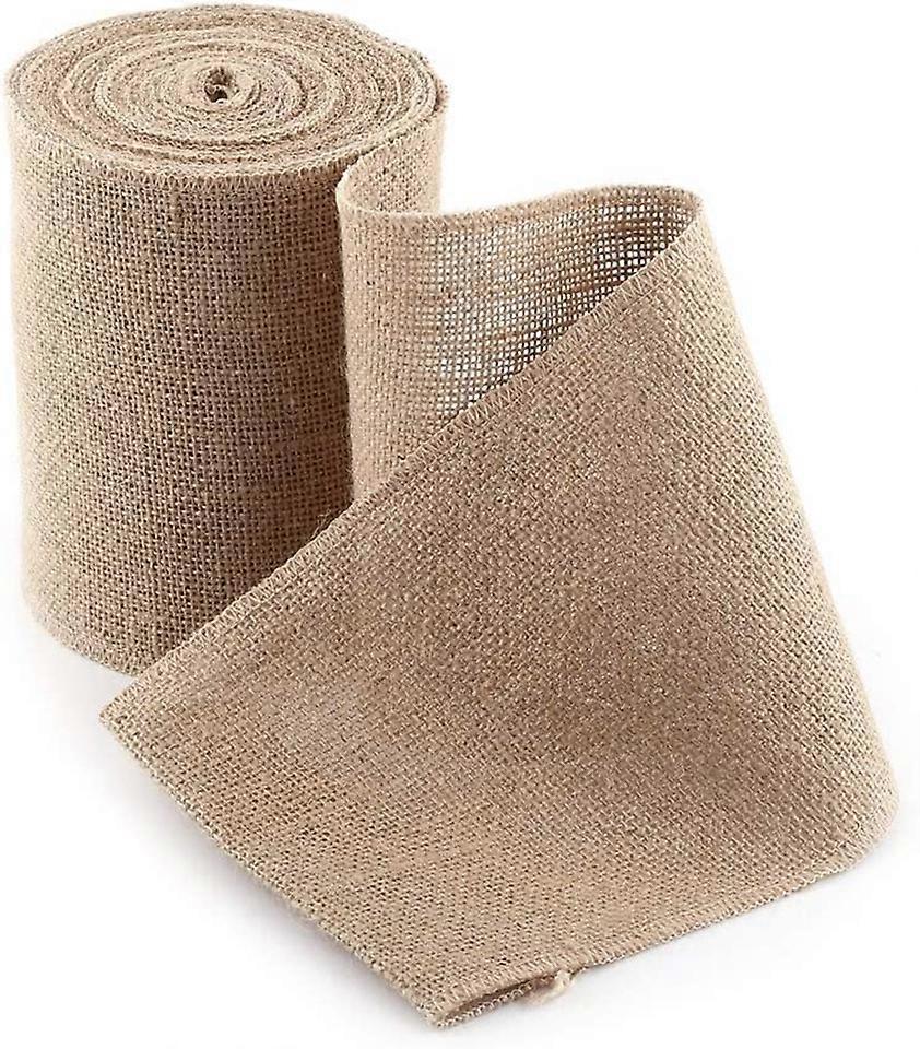 DIY Hessian Burlap Ribbon Roll, 10M Hessian Burlap Ribbon Roll for Table and Wedding Decoration (15cm)