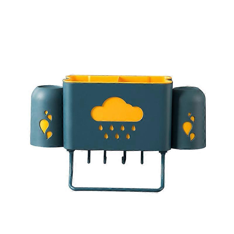 Wall Mounted Toothbrush Holder Plastic Toothbrush Holder Toothpaste Storage Rack-