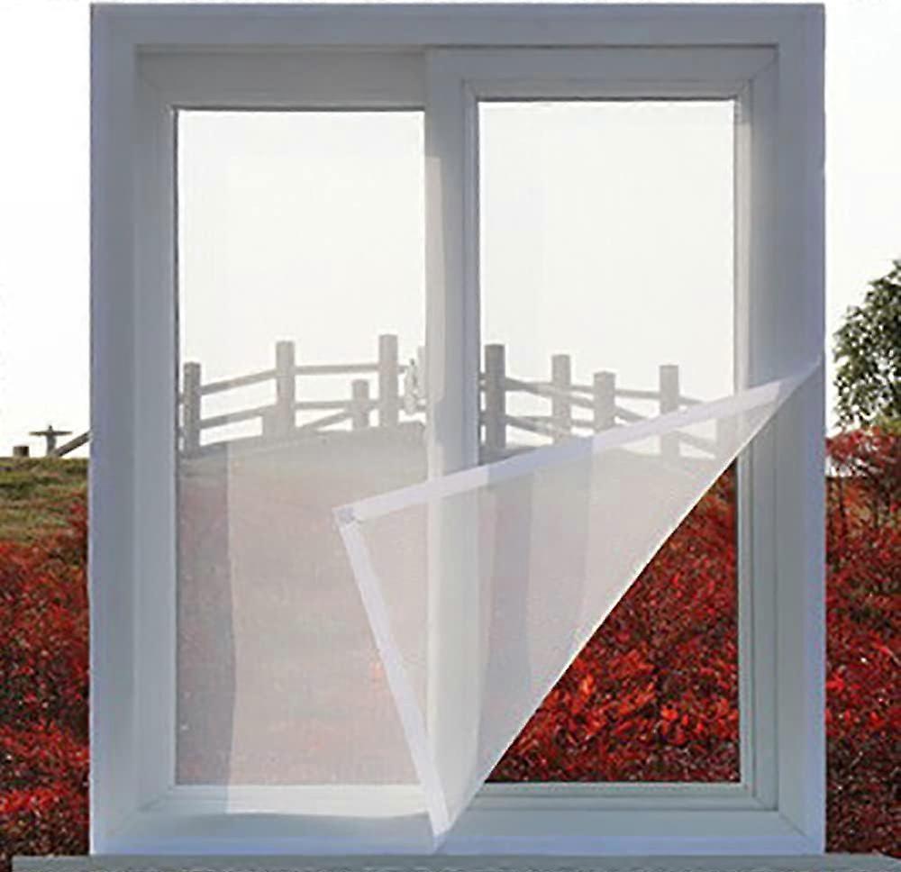 1pcs Self-Adhesive Mosquito Window Net, Reusable Window Screens, Mosquito Mesh Net for Windows, Doors, White Net white Edge, 1*1m