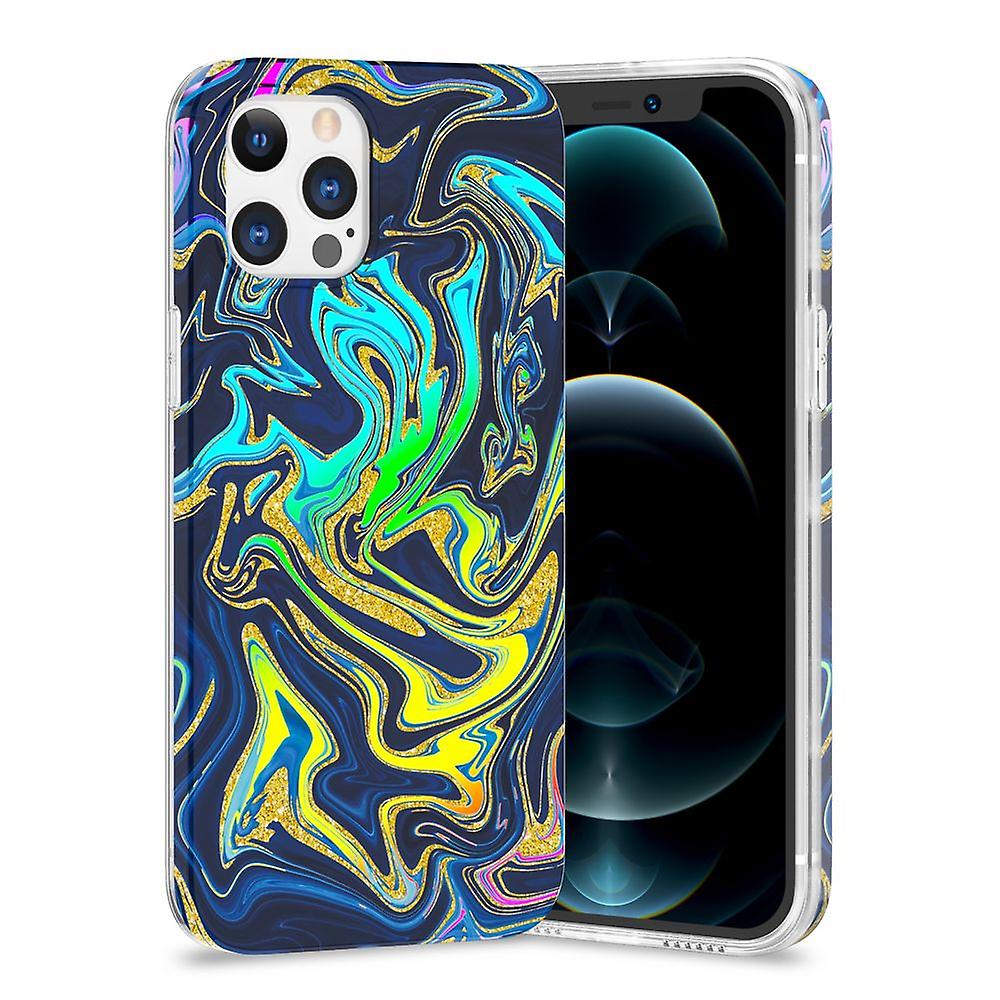 For Apple iPhone 12 Pro Max Shockproof TPU Watercolor Splash Protective Case Cover Motif 4
