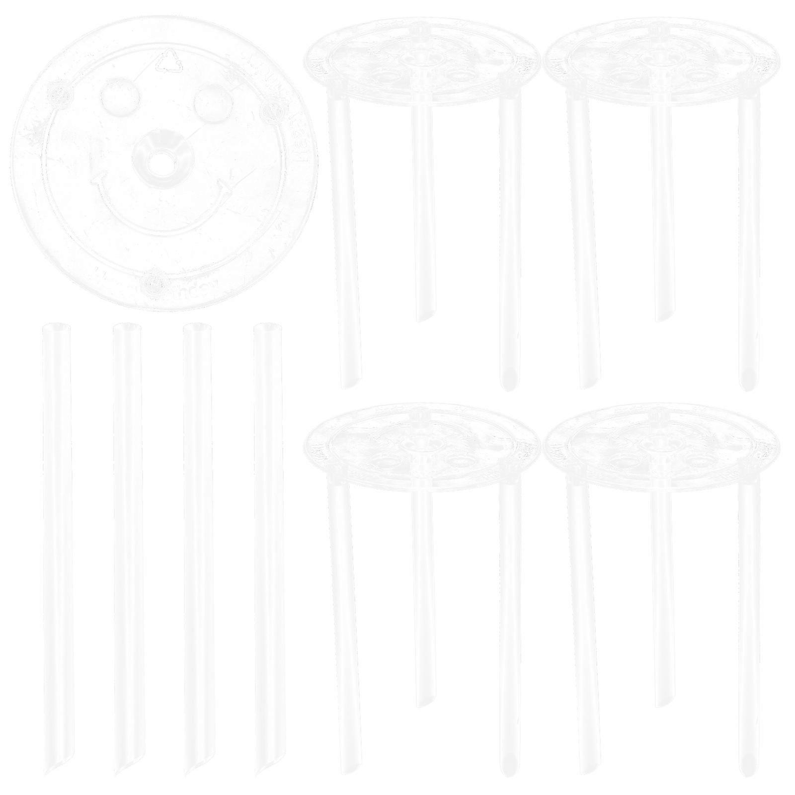 5 Sets Cake Tier Stacking Trays Layered Cake Separator Plates Cake Support Rods