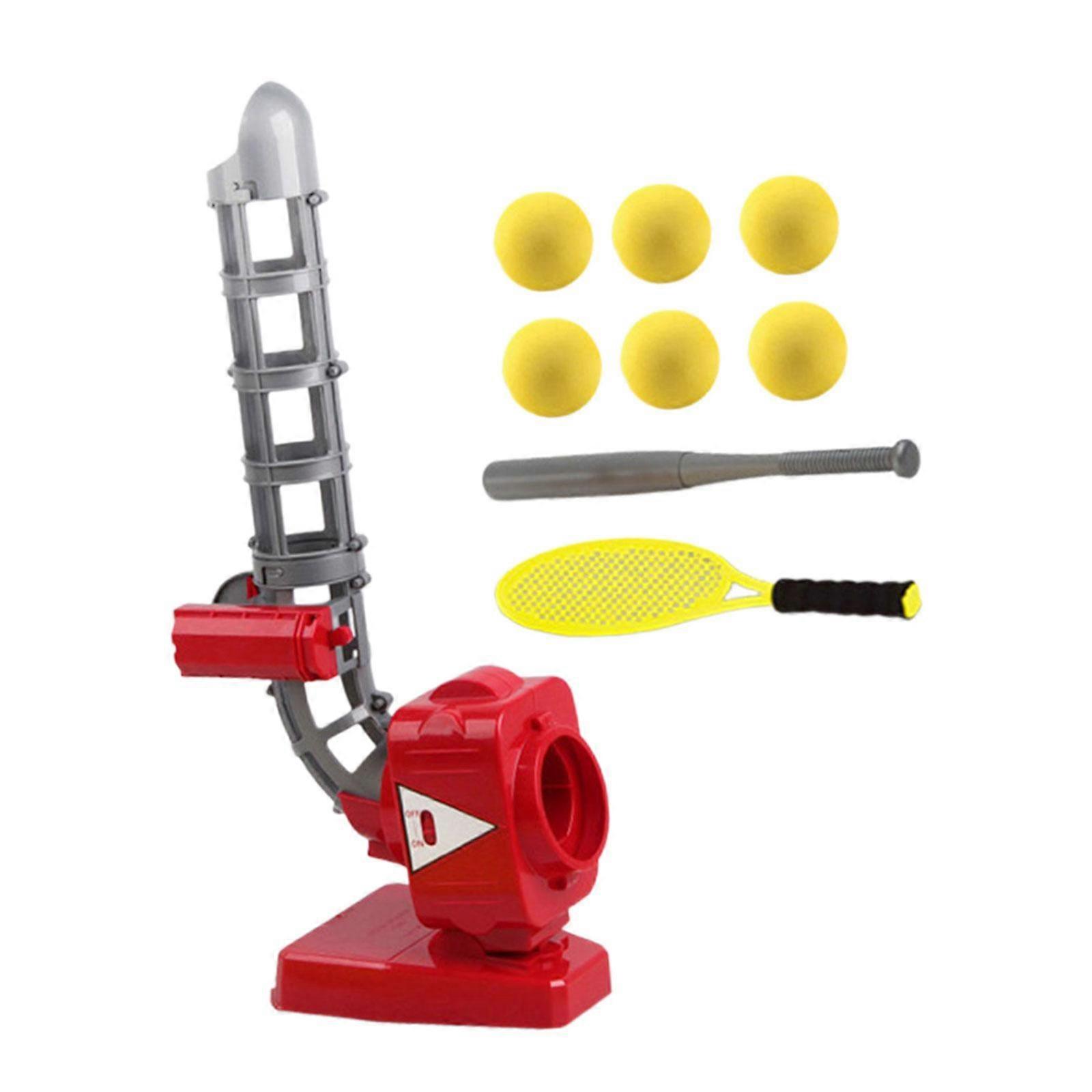 Auto Baseball Pitching Machine Ball Launcher for Kids 4+ Children Girls Boys Red