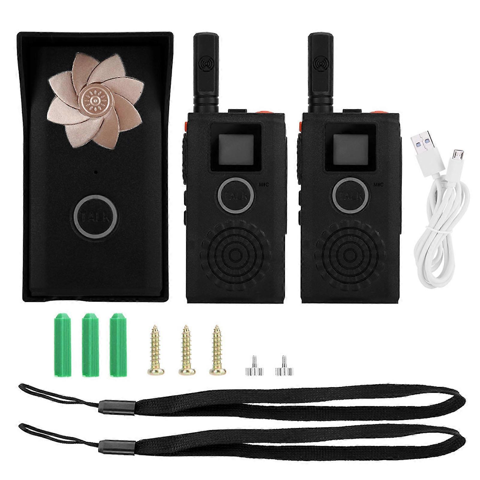 Wireless Waterproof Long Distance Control 2 Intercom 1 Doorbell Kit Home Security Accessory