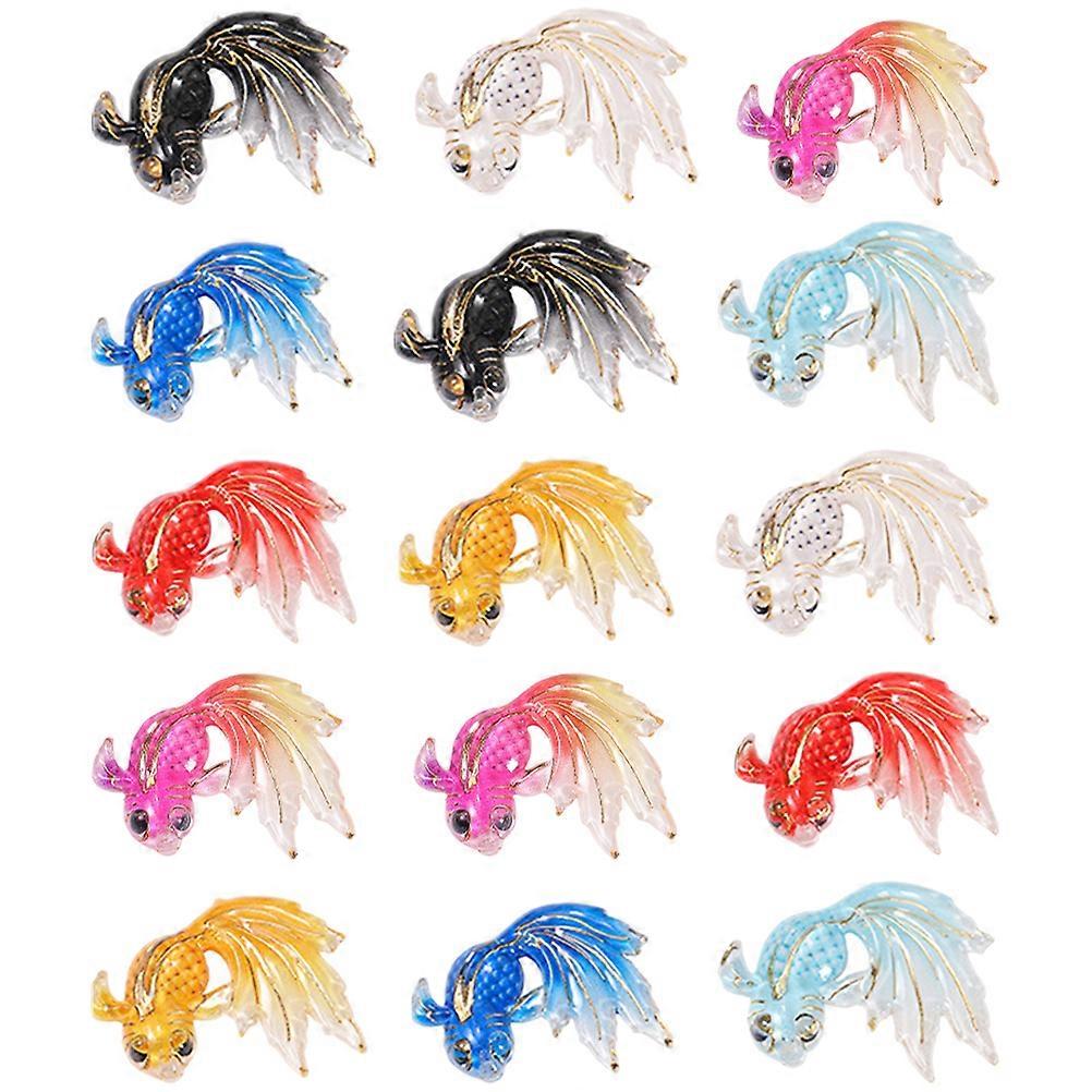 15pcs Fish Decor Creative Micro Landscape Fish Tank Fish Adornment Fish Model