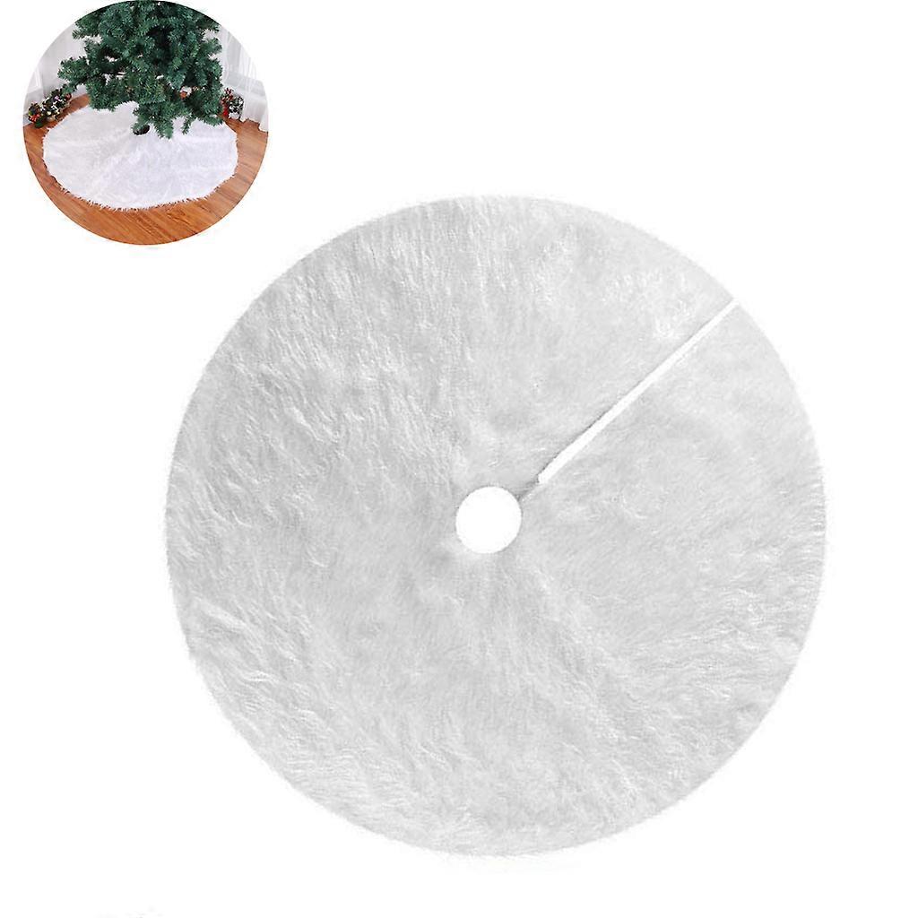 Plsch Weihnachtsbaum Rcke Weihnachtsschmuck Kunstfell Wei Weihnachten Baum Rock Urlaub Baum Ornamente Dekoration fr Weihnachten (90cm)