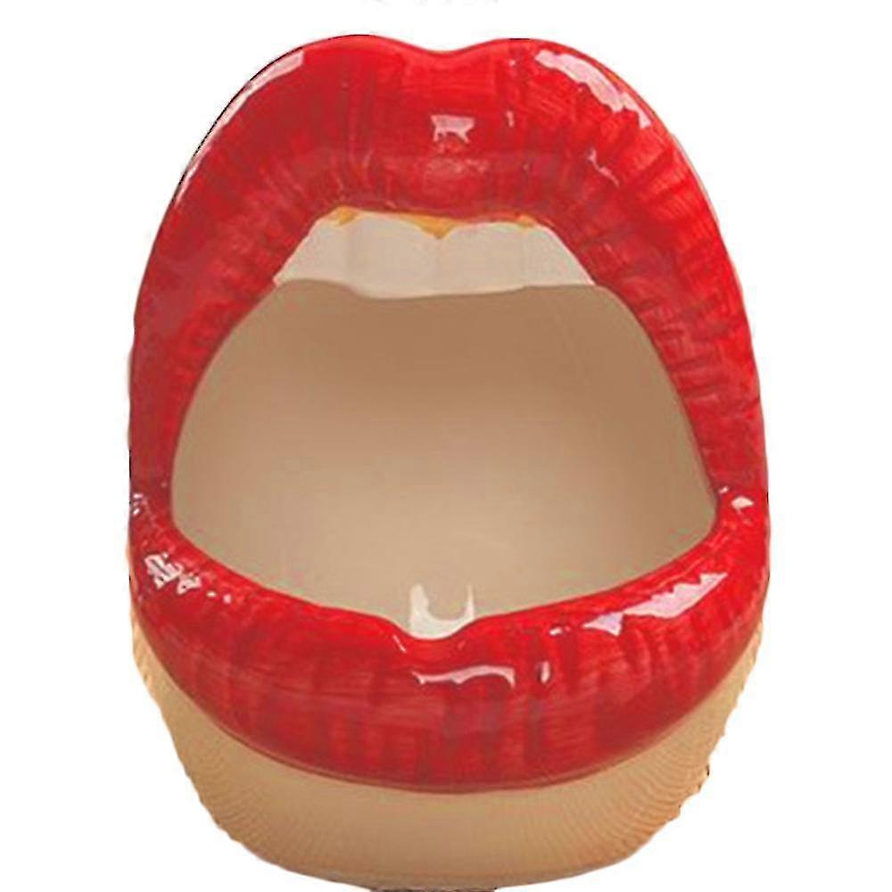 Cute Lips Ceramic Cigarette Ashtray Creative Personality Mouth Smokeless Ashtray Bracket