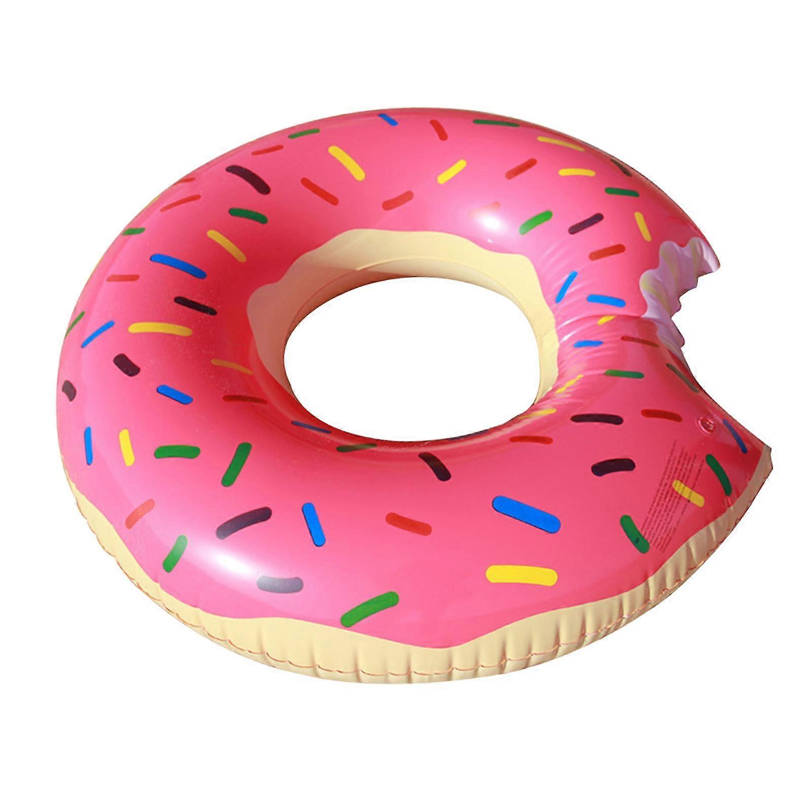 Swimming Ring Inflatable Toy Inflatable Pool Float for Vacation Travel Beach Outer Diameter 50CM Pink