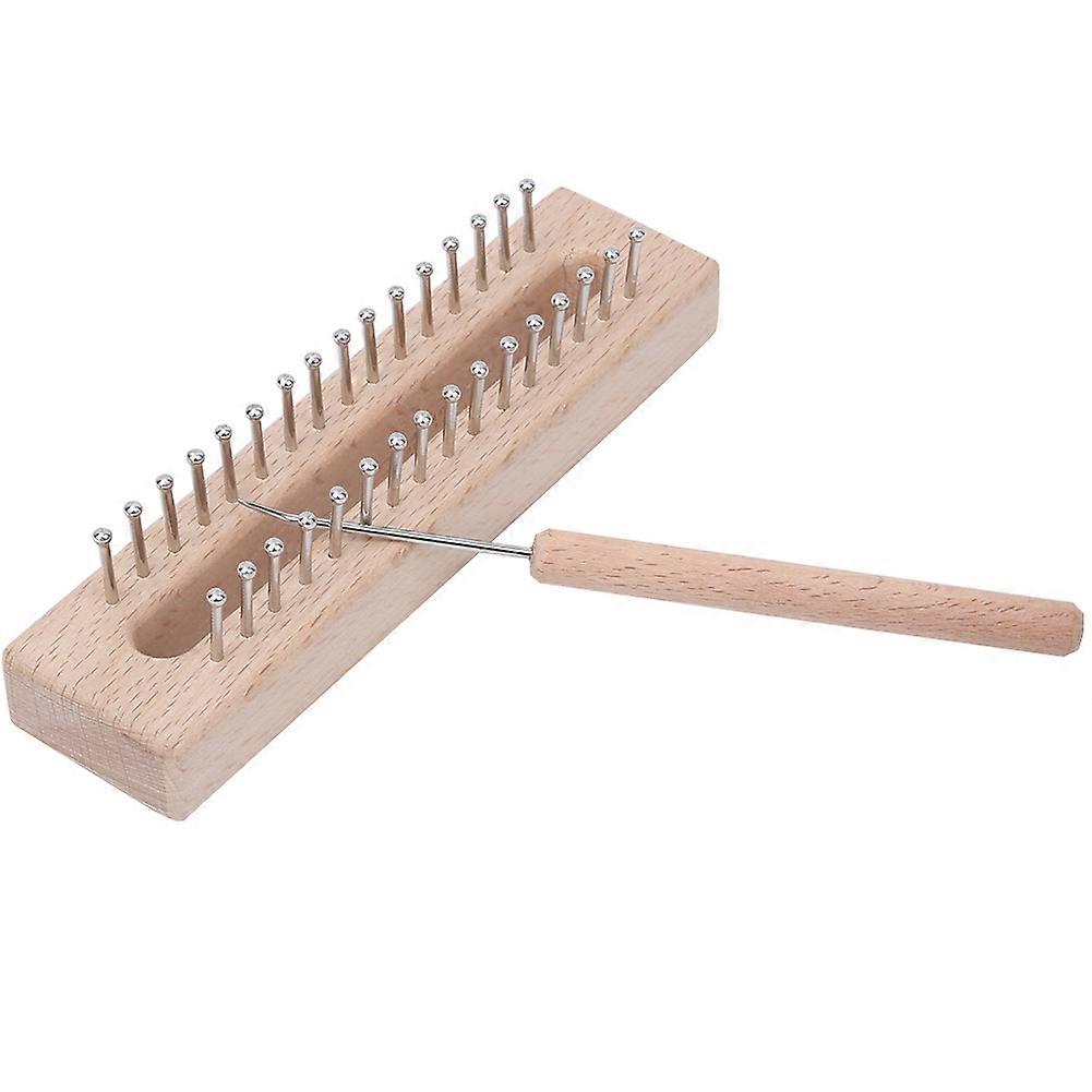 Rectangular Knitting Loom Hand Wooden Weaving Machine Kids Weaving Toy with Elbow Crochet Hook