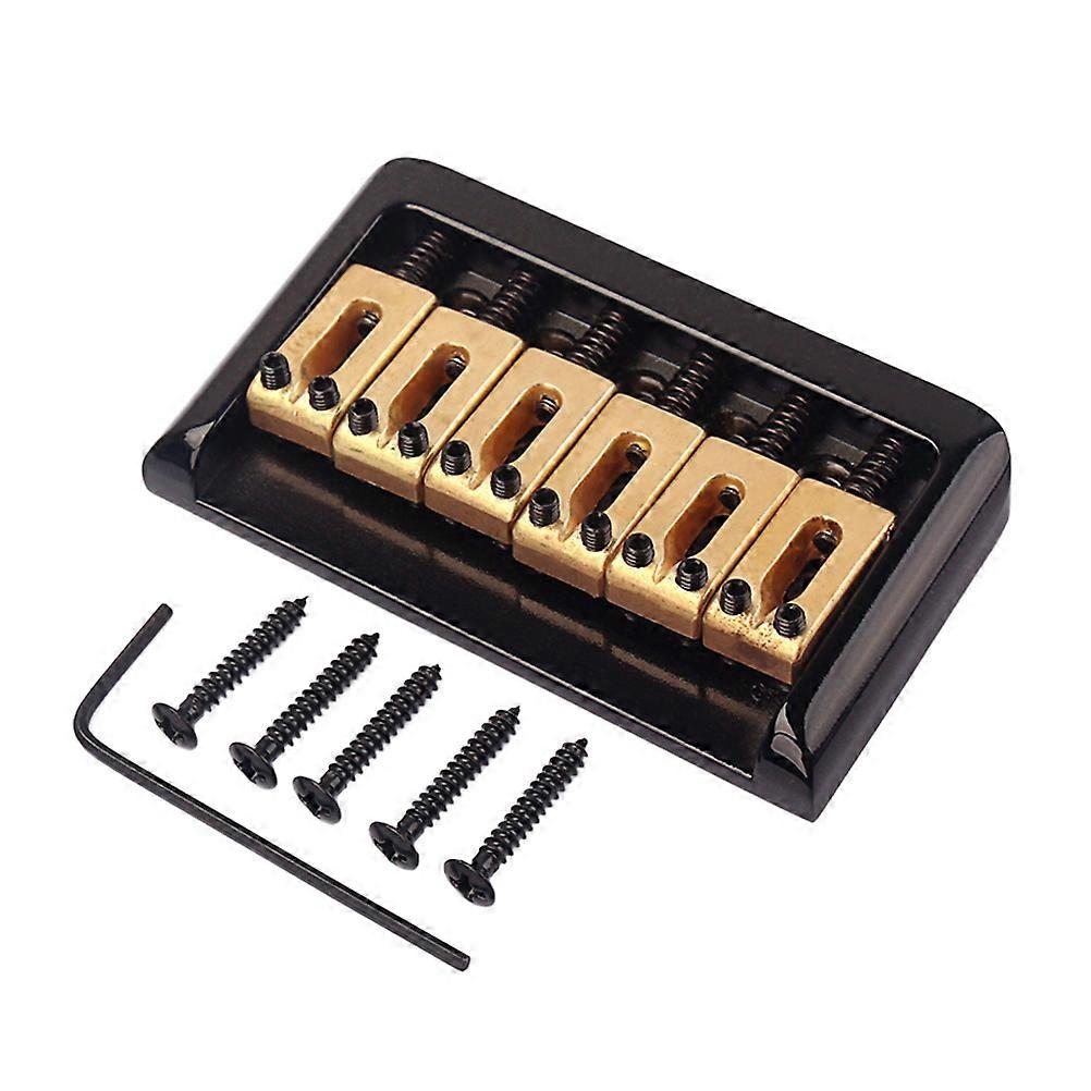 6 String Loading Hard-tail Fixed Bridge Set Fully Adjustable Height for Stratocaster Strat Electric Guitar Replacement Parts (Black)