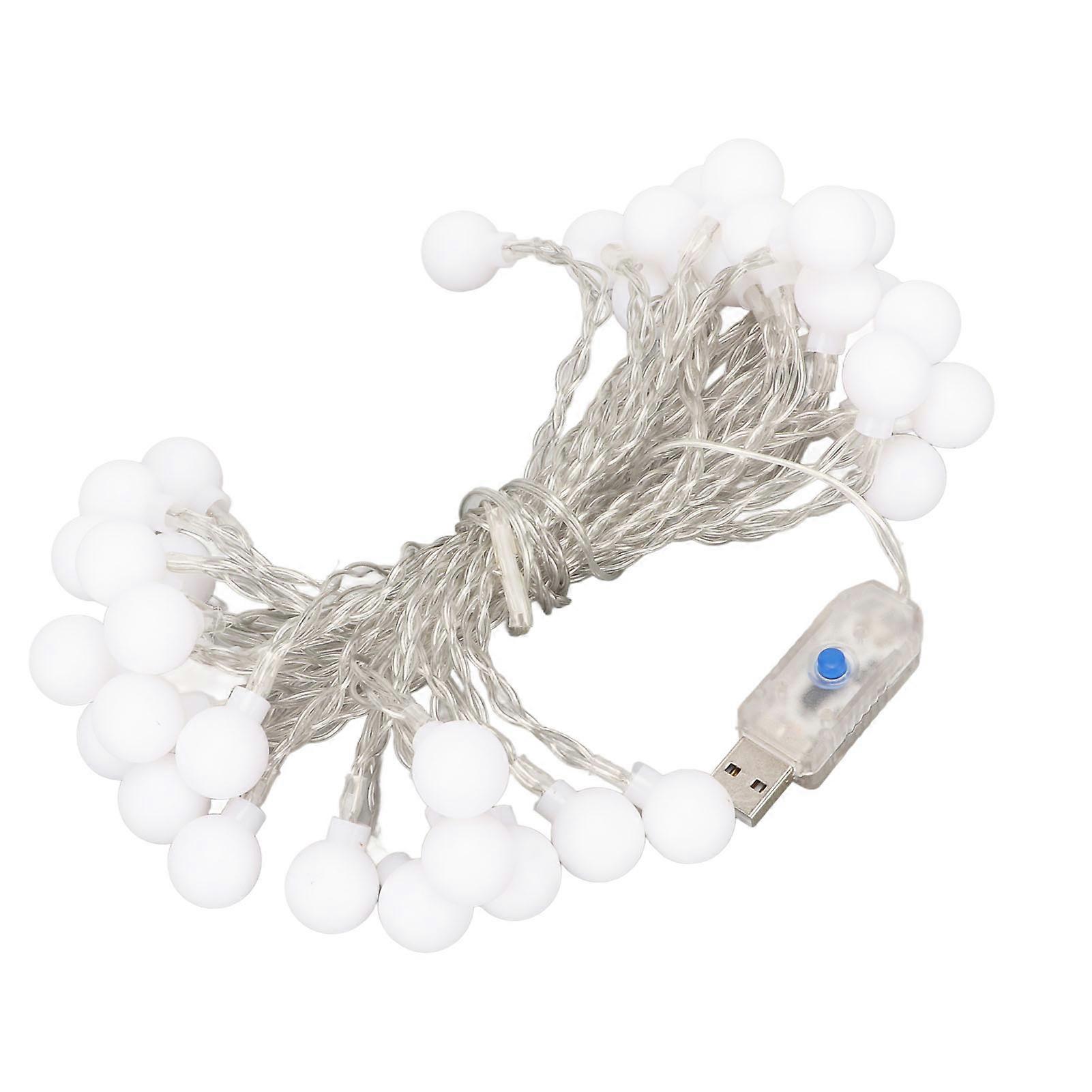 Guirlande lumineuse LED USB Plug and Play, 8 modes, étanche, pour intérieur et extérieur, blanc chaud, 6 m, 40 LED
