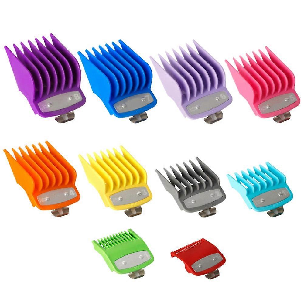 10PCS Clipper Guards for Clipper, Colored Hair Clipper Cutting Guides with Metal Clip From 1/16 Inc