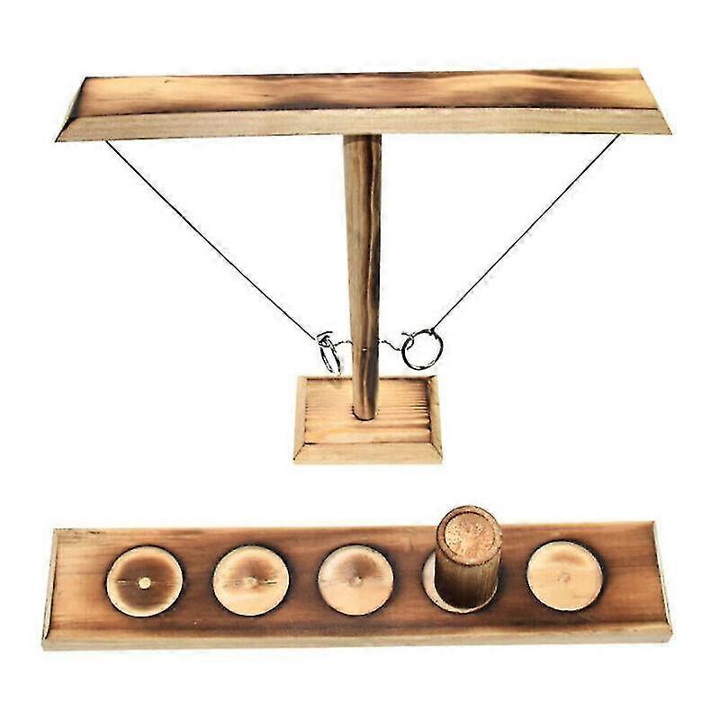 wooden hook ring-toss battle bars game quick-paced handmade interactive