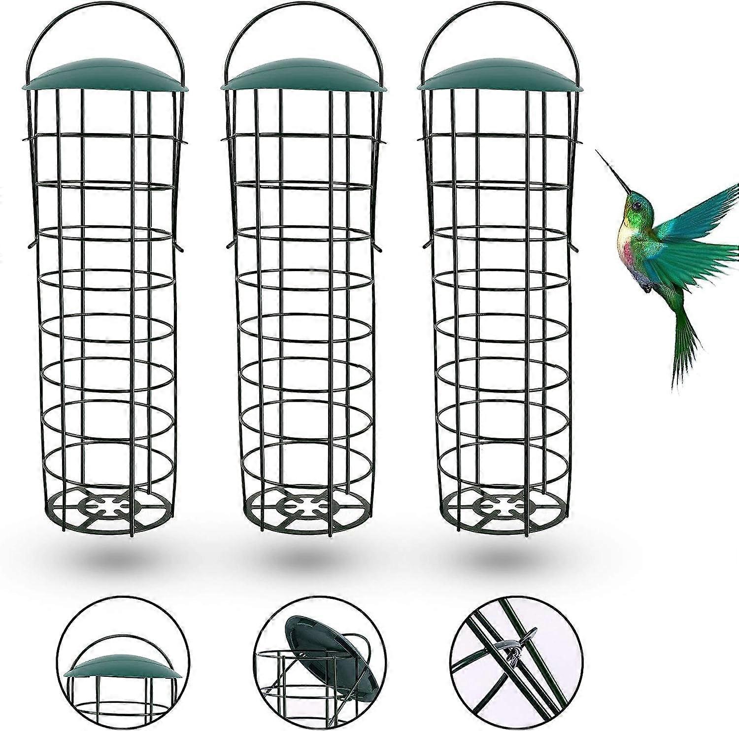 Vilde fuglefoderautomater, fuglefoder, udendørs fuglefoder, hængende dispenser fuglefoder @